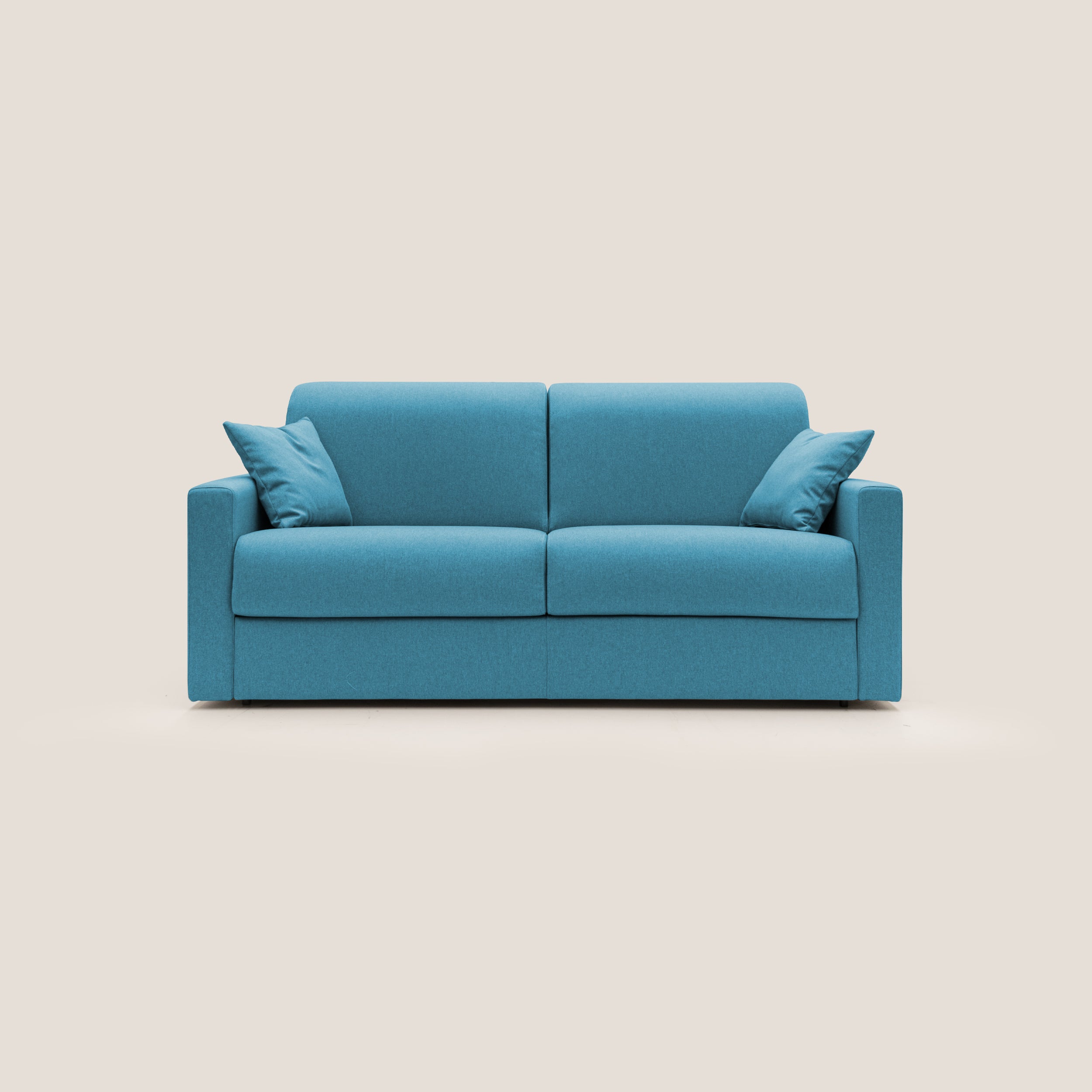 Chris Divano letto matrimoniale in tessuto impermeabile T13 azzurro - divani.store