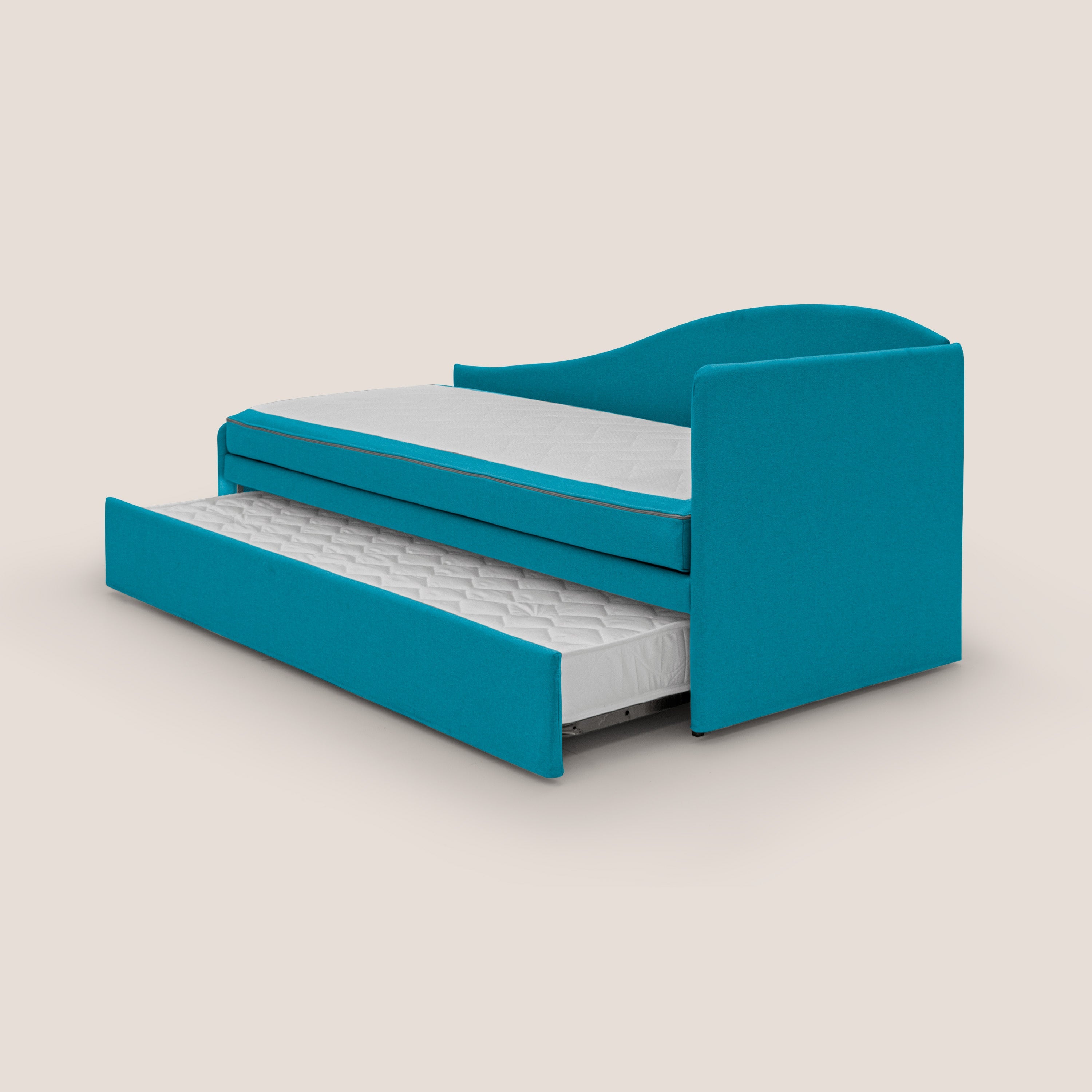 Nolo Divano duplex con doppio letto in tessuto simil cotone impermeabile T13 azzurro - divani.store