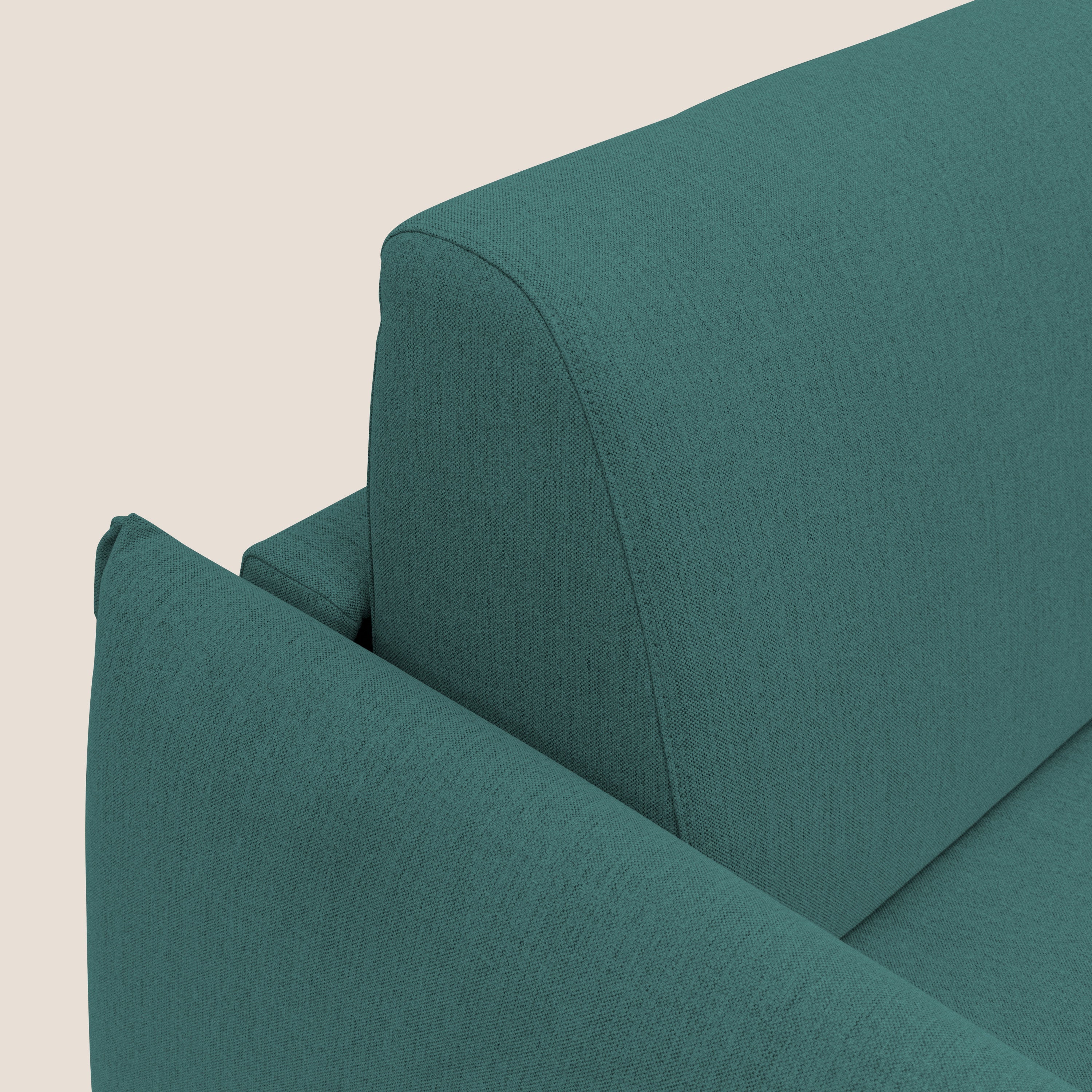 Scarlet divano letto in tessuto misto cotone impermeabile T19 petrolio - divani.store