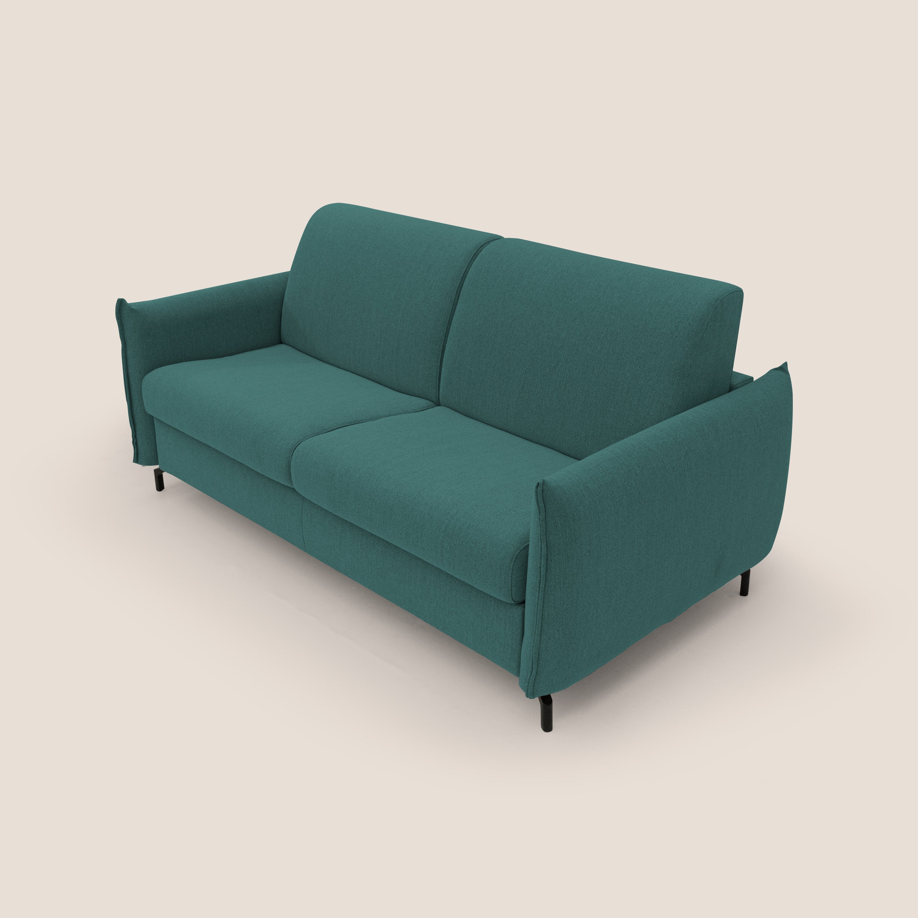 Scarlet divano letto in tessuto misto cotone impermeabile T19 petrolio - divani.store