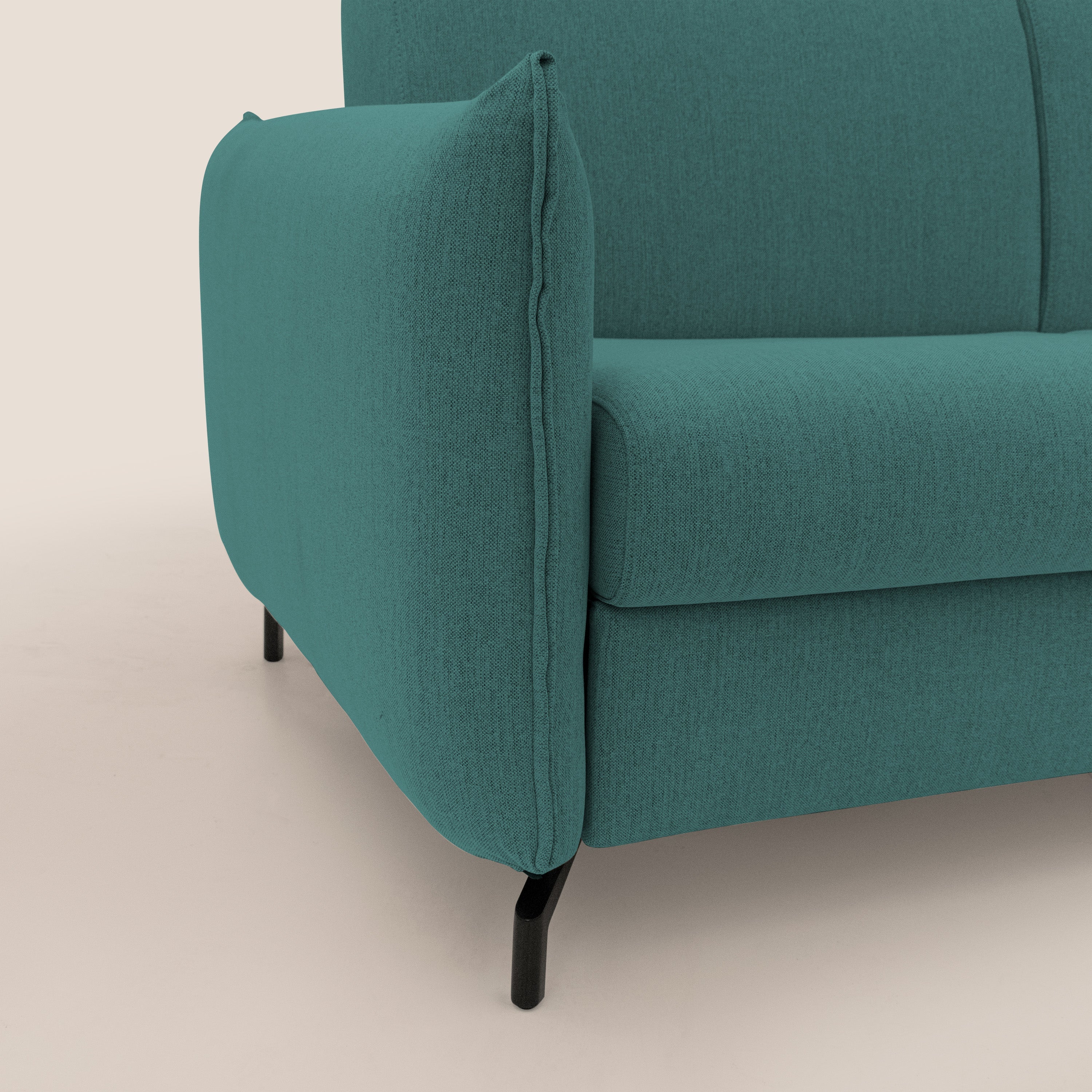 Scarlet divano letto in tessuto misto cotone impermeabile T19 petrolio - divani.store