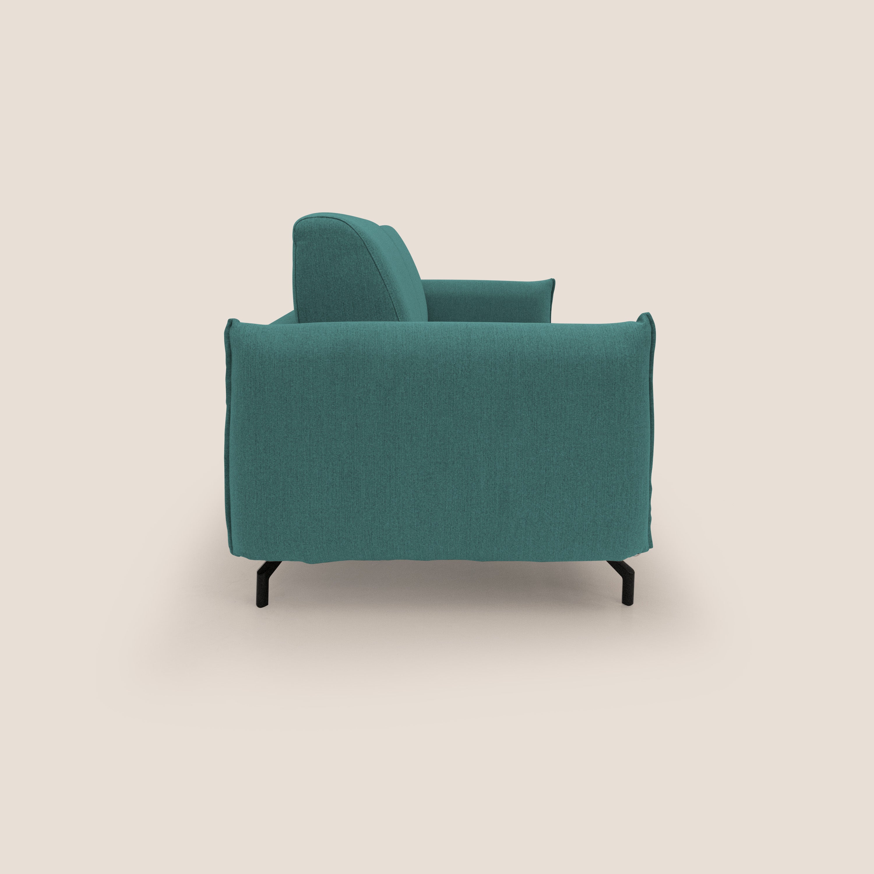 Scarlet divano letto in tessuto misto cotone impermeabile T19 petrolio - divani.store