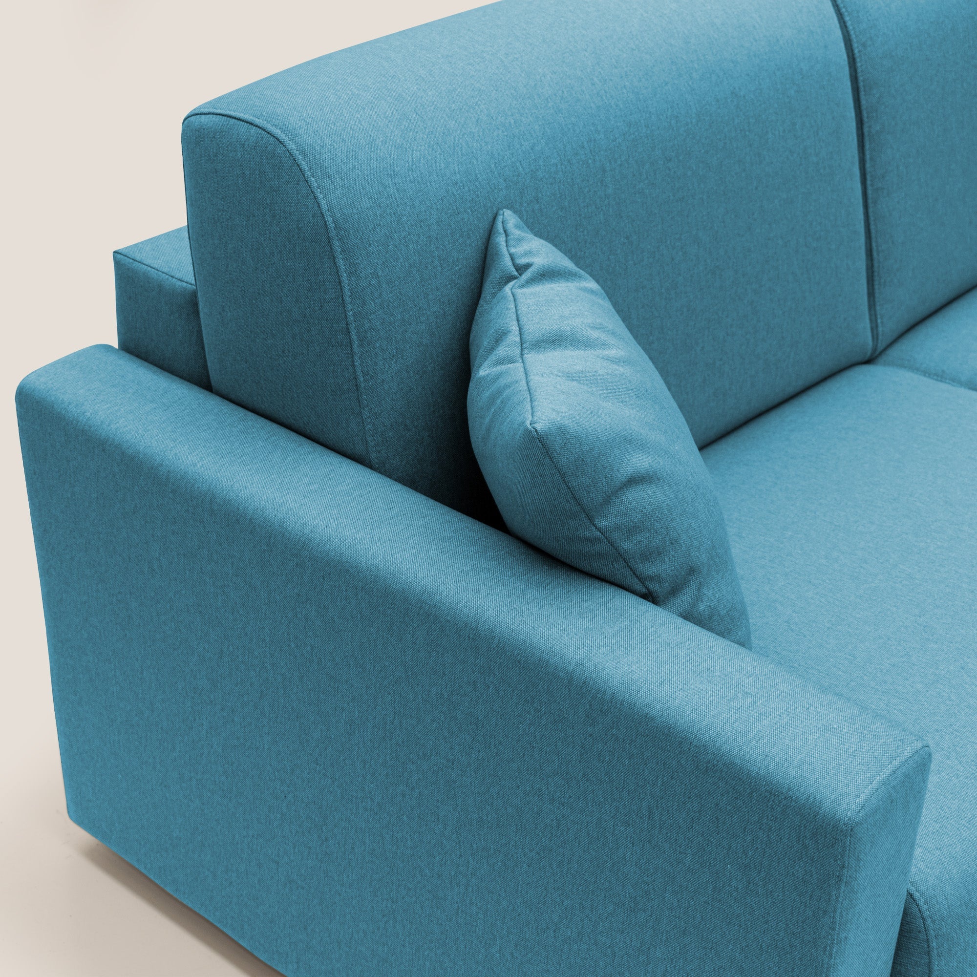 Chris Divano letto matrimoniale in tessuto impermeabile T13 azzurro - divani.store