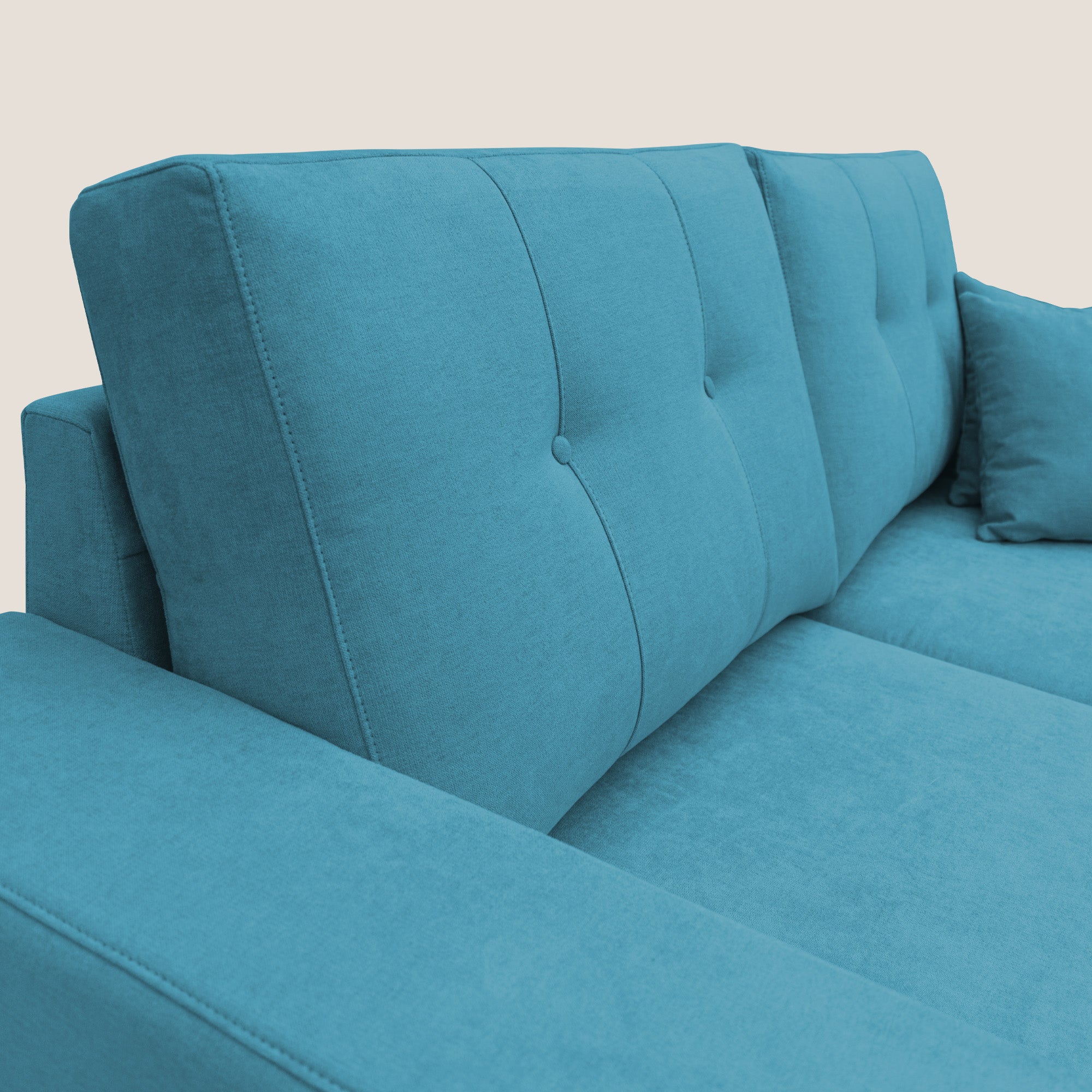 Giove divano in morbido tessuto impermeabile T02 azzurro - divani.store