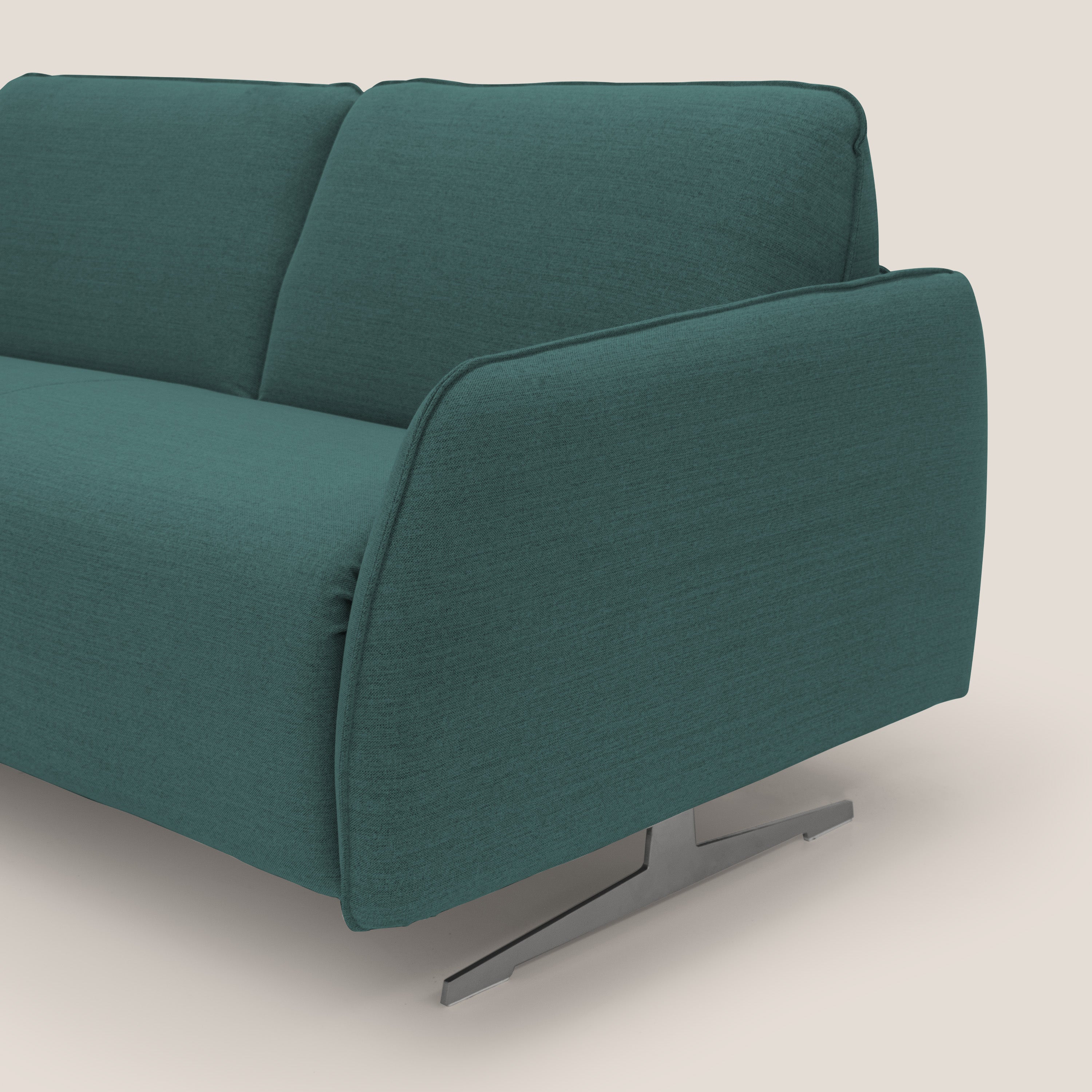 Texas Divano letto matrimoniale moderno in tessuto impermeabile T19 petrolio - divani.store