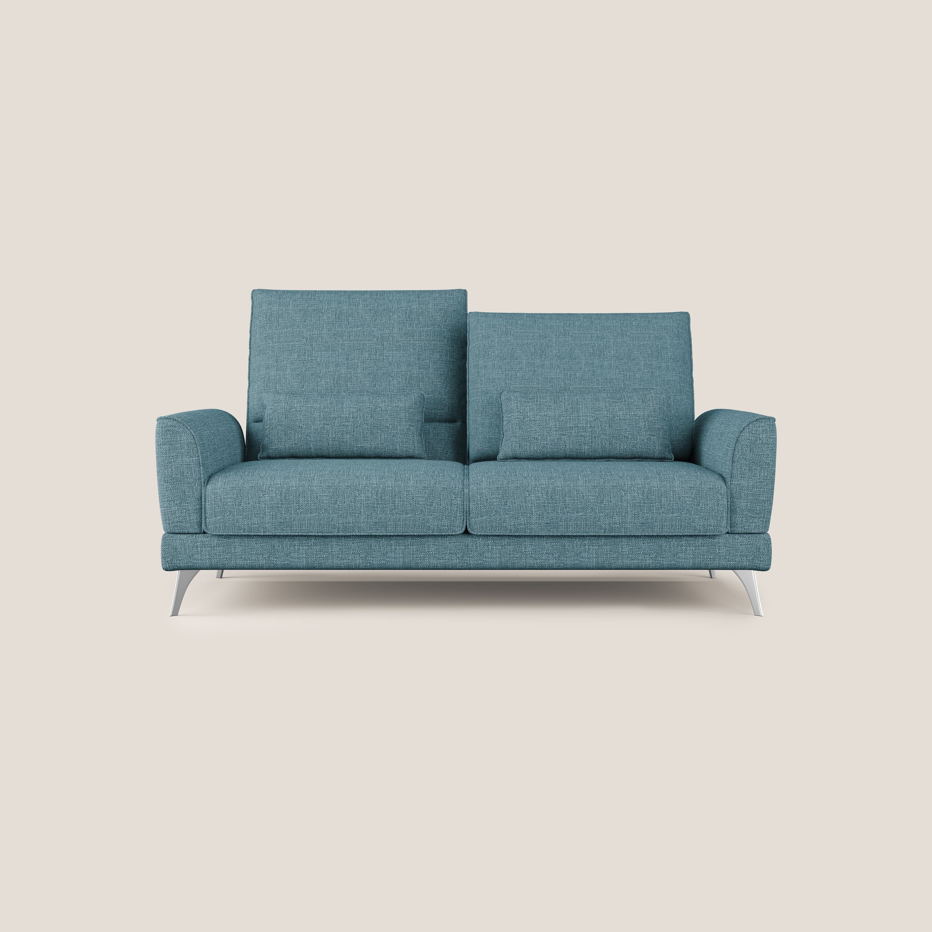 Tommy Divano relax con schienali traslanti in morbido tessuto fiammato T06 azzurro - divani.store