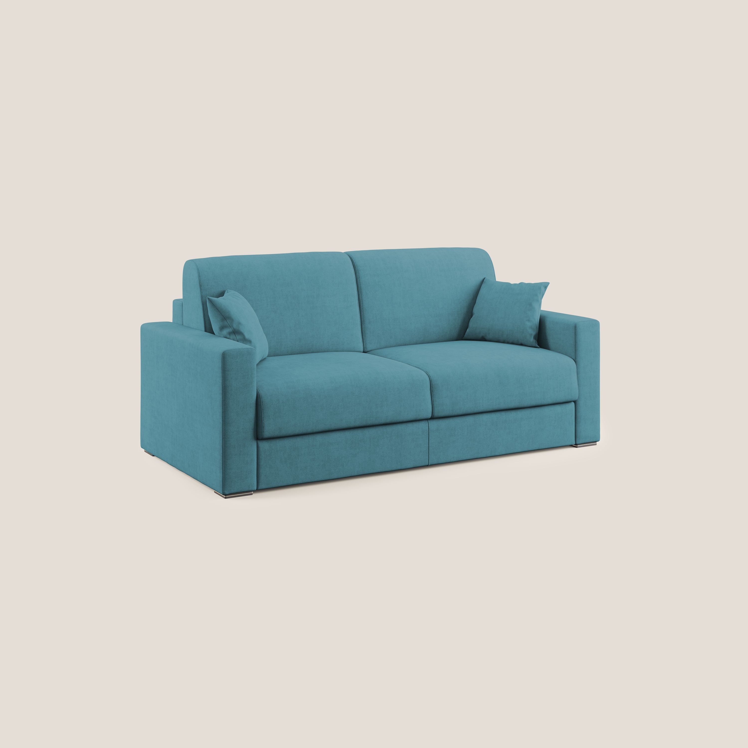 Best Divano letto matrimoniale in tessuto impermeabile T02 azzurro - divani.store