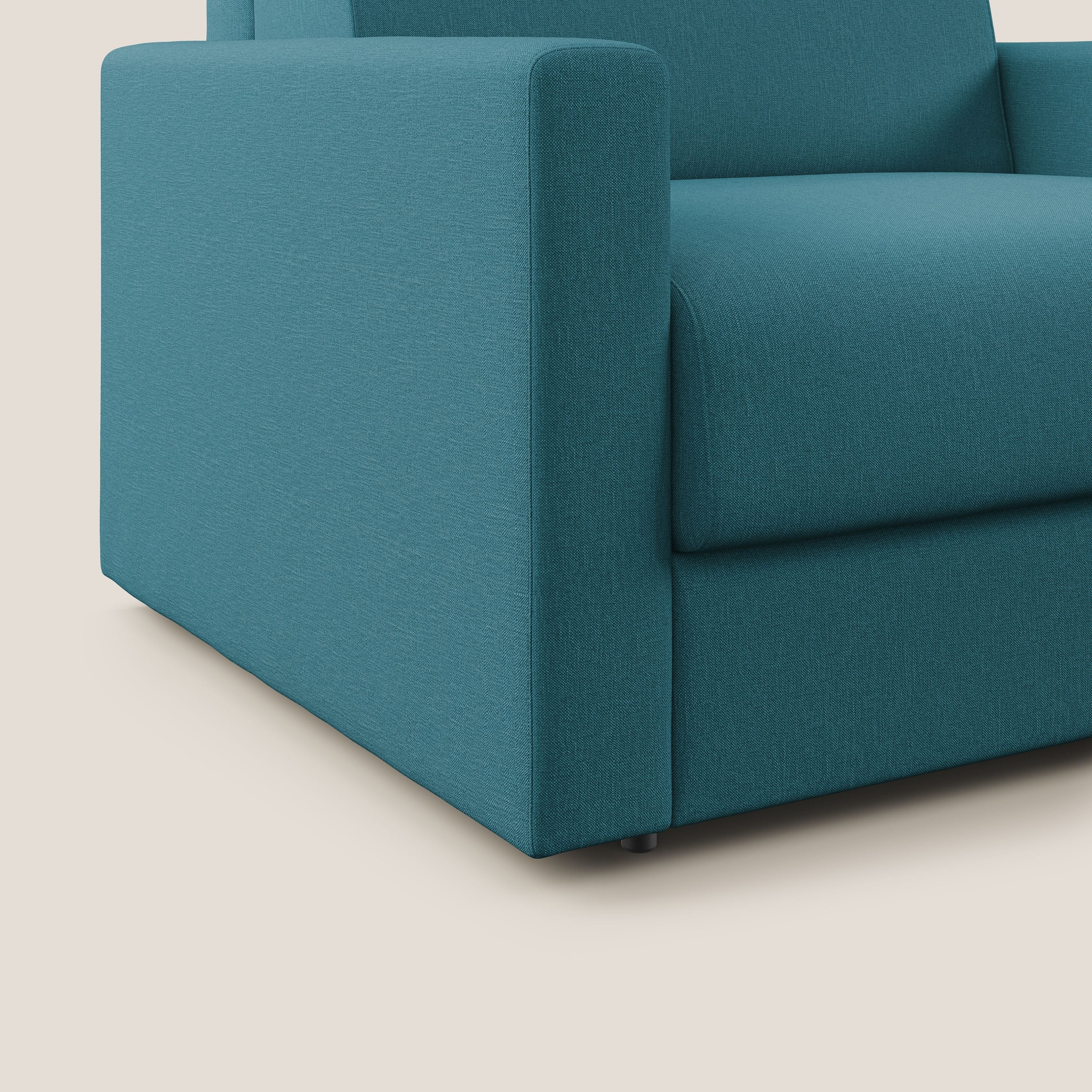 Chris poltrona letto in tessuto impermeabile T13 azzurro - divani.store