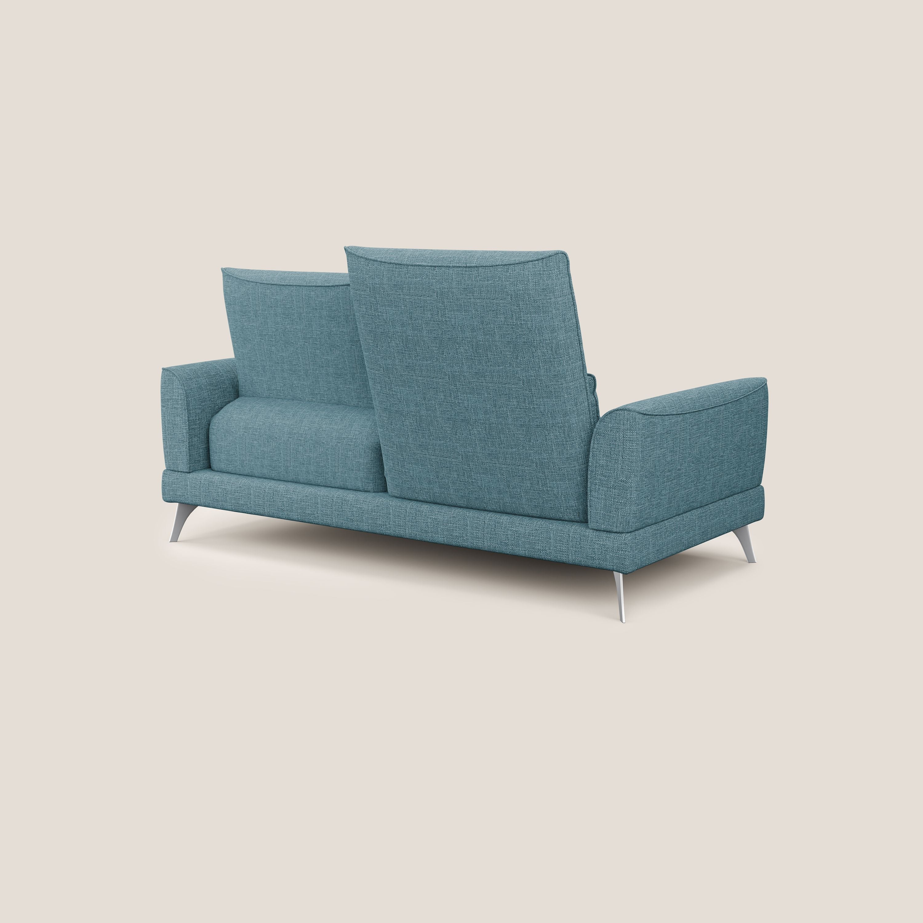 Tommy Divano relax con schienali traslanti in morbido tessuto fiammato T06 azzurro - divani.store