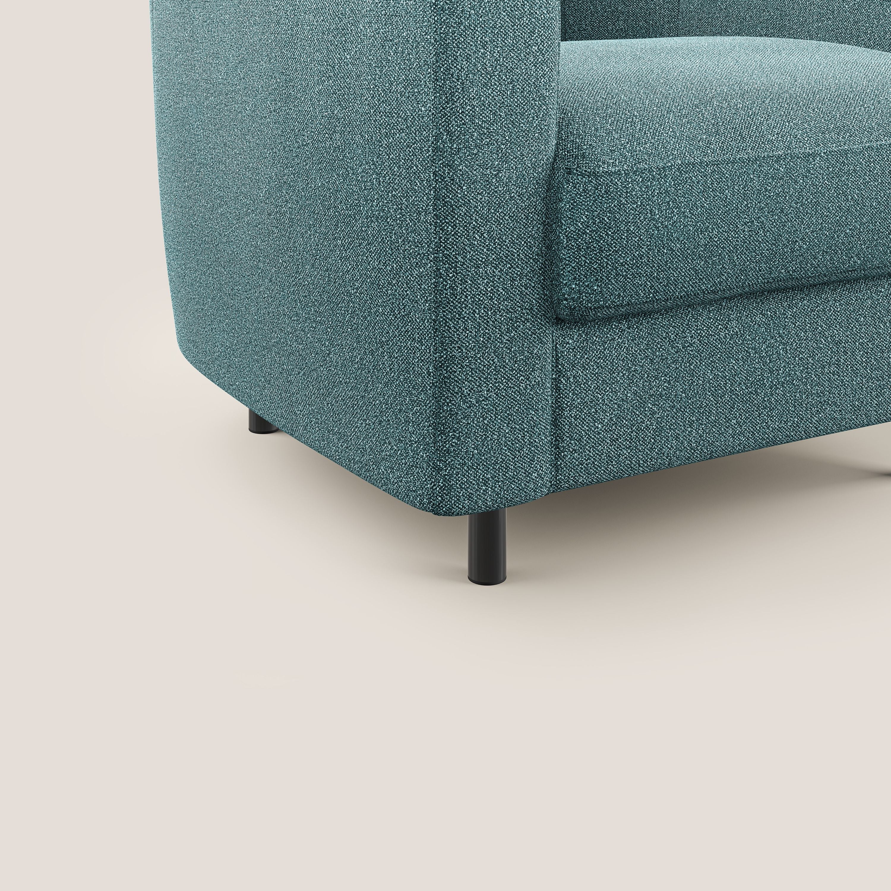 Pandora Poltroncina in morbido tessuto bouclé impermeabile T07 azzurro - divani.store