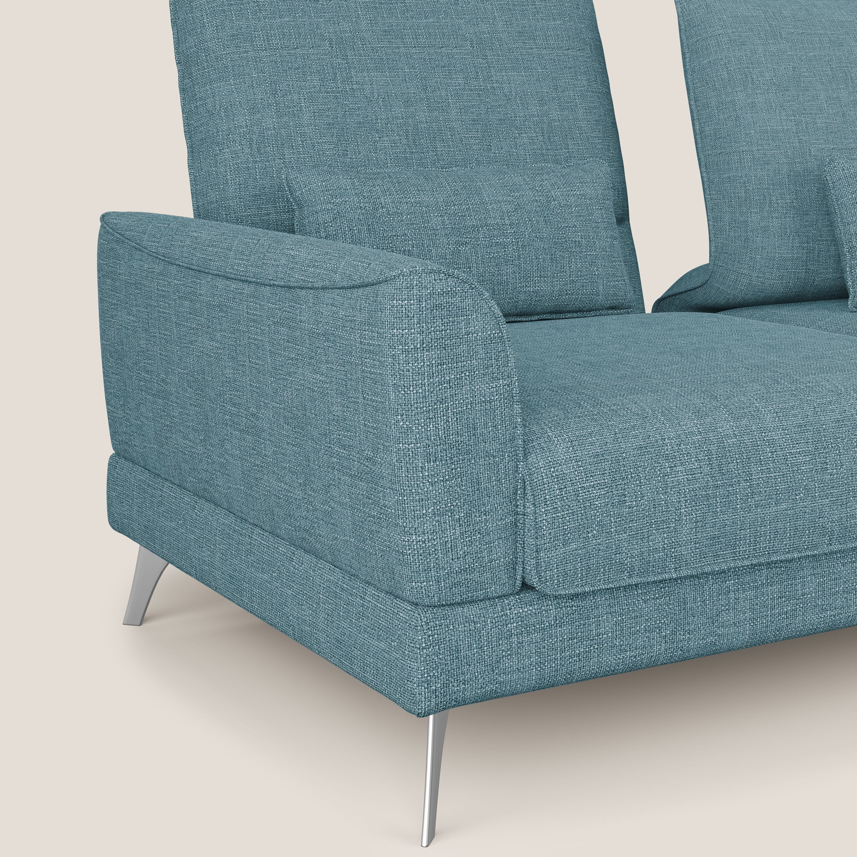Tommy Divano relax con schienali traslanti in morbido tessuto fiammato T06 azzurro - divani.store