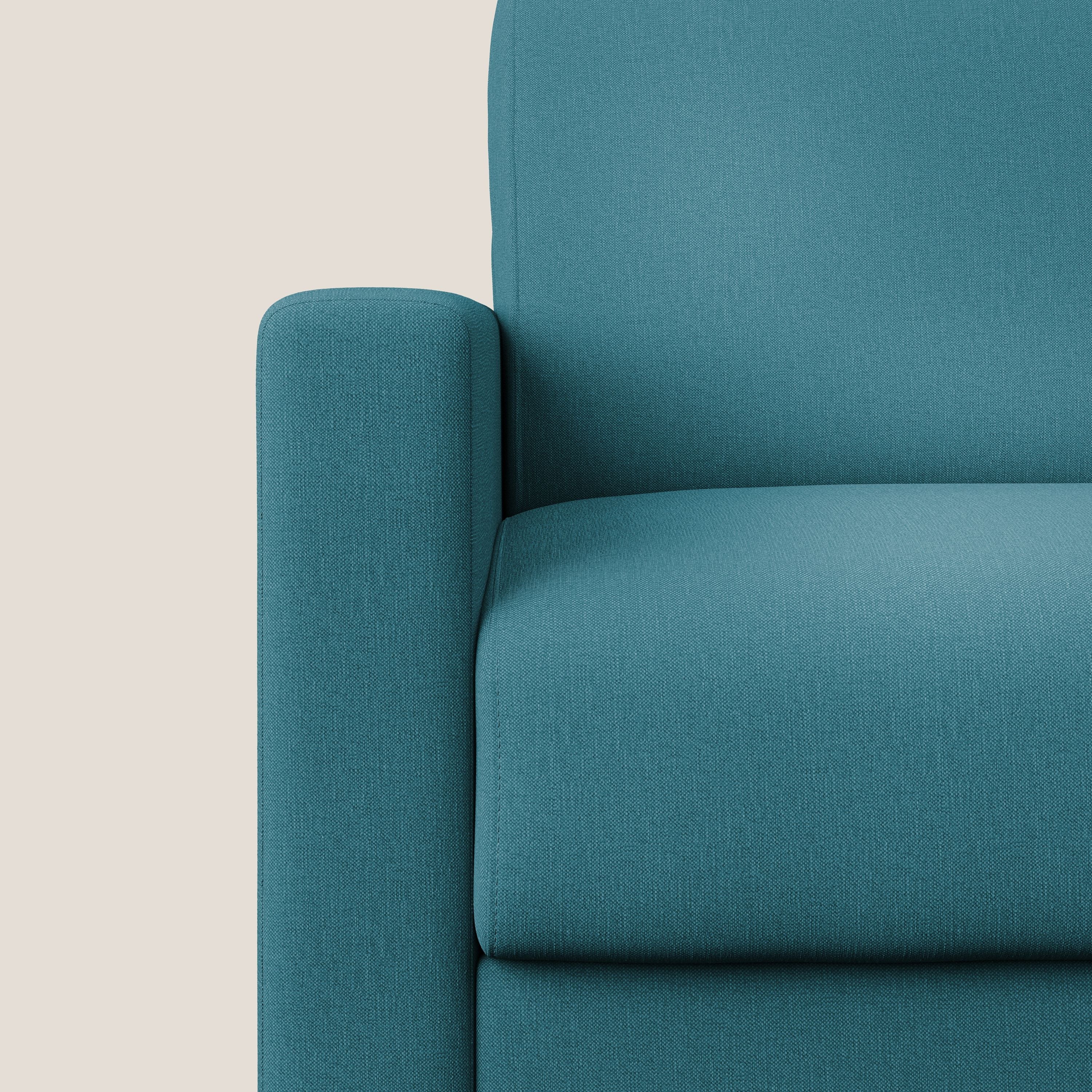 Chris poltrona letto in tessuto impermeabile T13 azzurro - divani.store