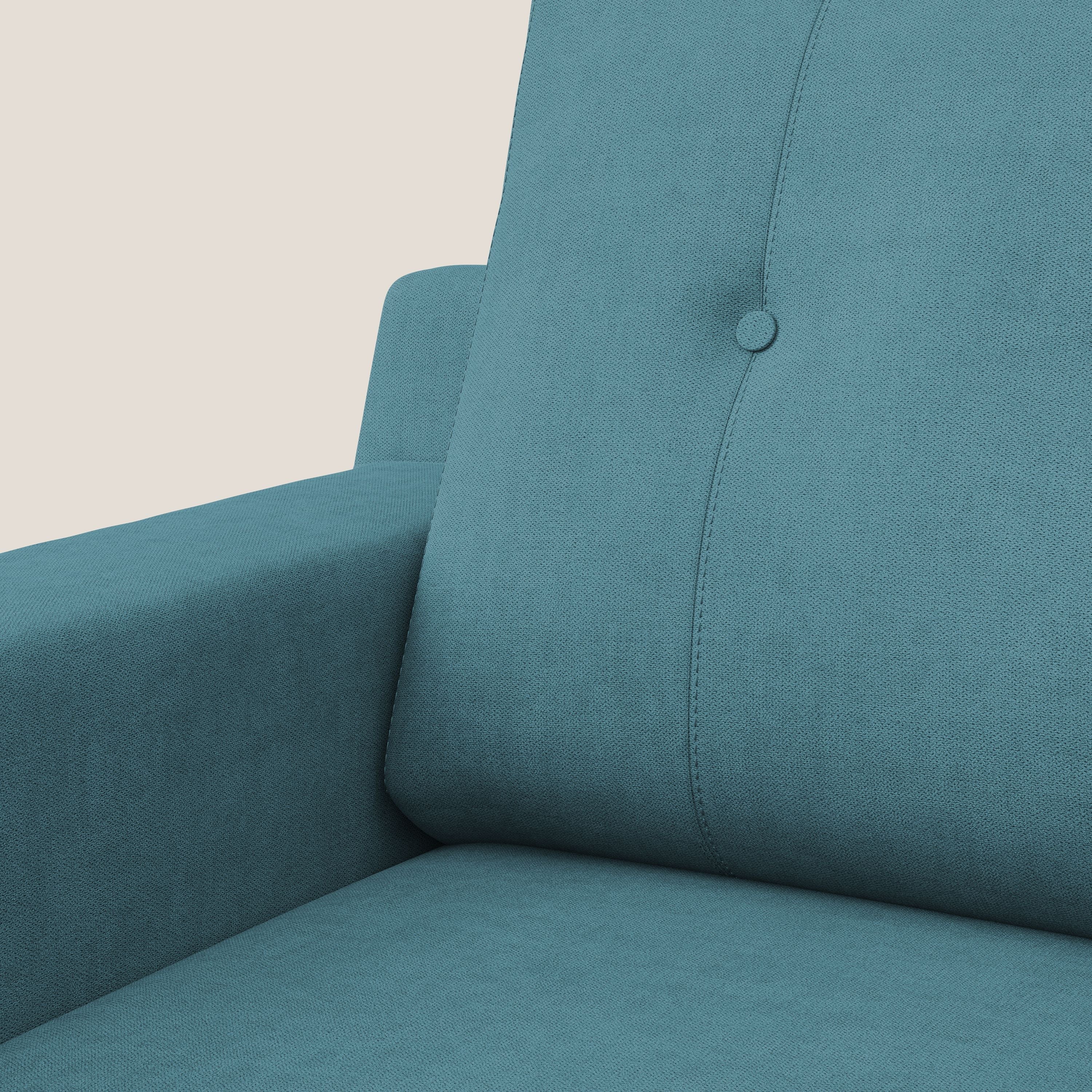 Danish poltroncina in tessuto morbido impermeabile T02 azzurro - divani.store