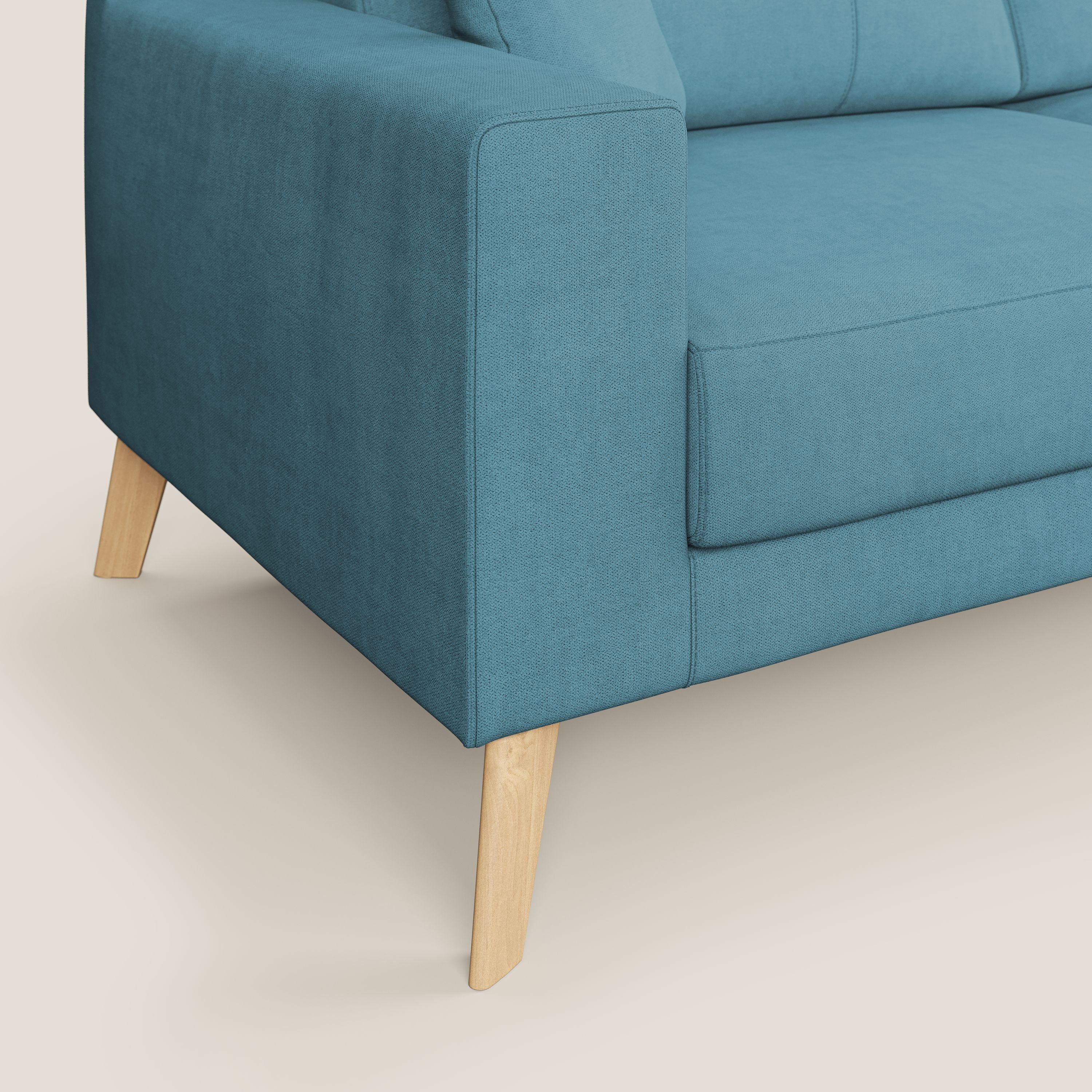 Danish divano moderno in tessuto morbido impermeabile T02 azzurro - divani.store