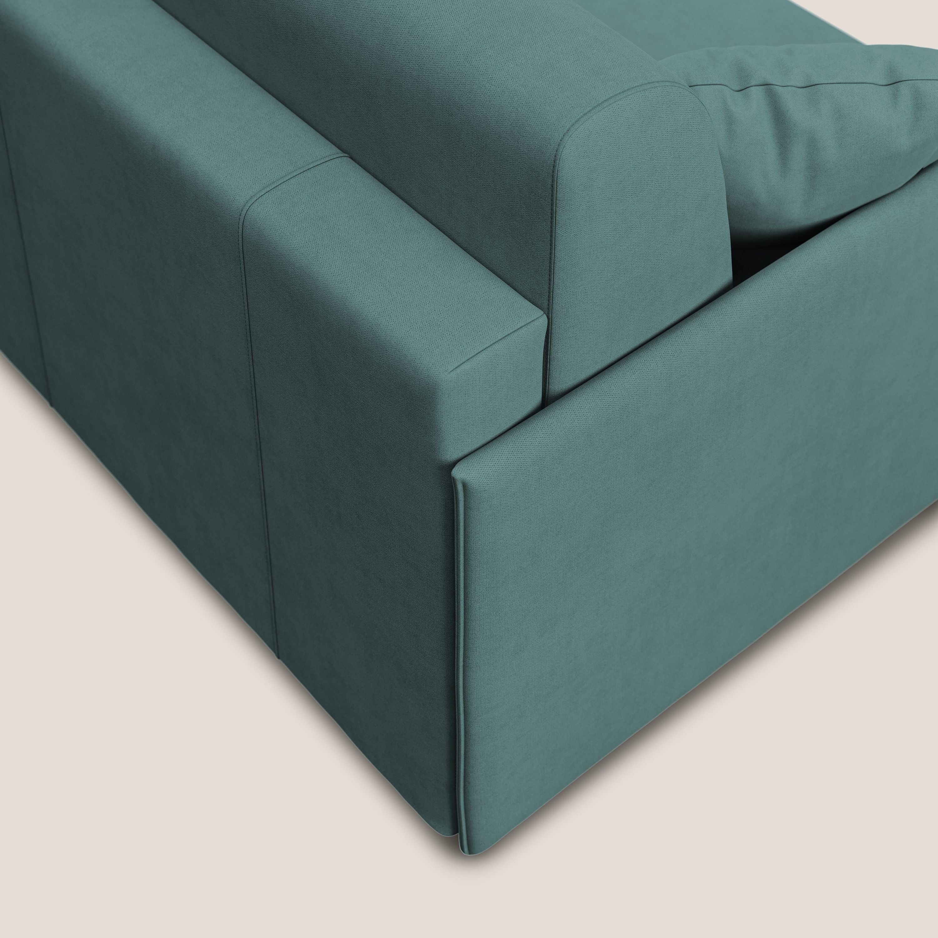 Evans Divano letto in morbido tessuto impermeabile T02 petrolio - divani.store