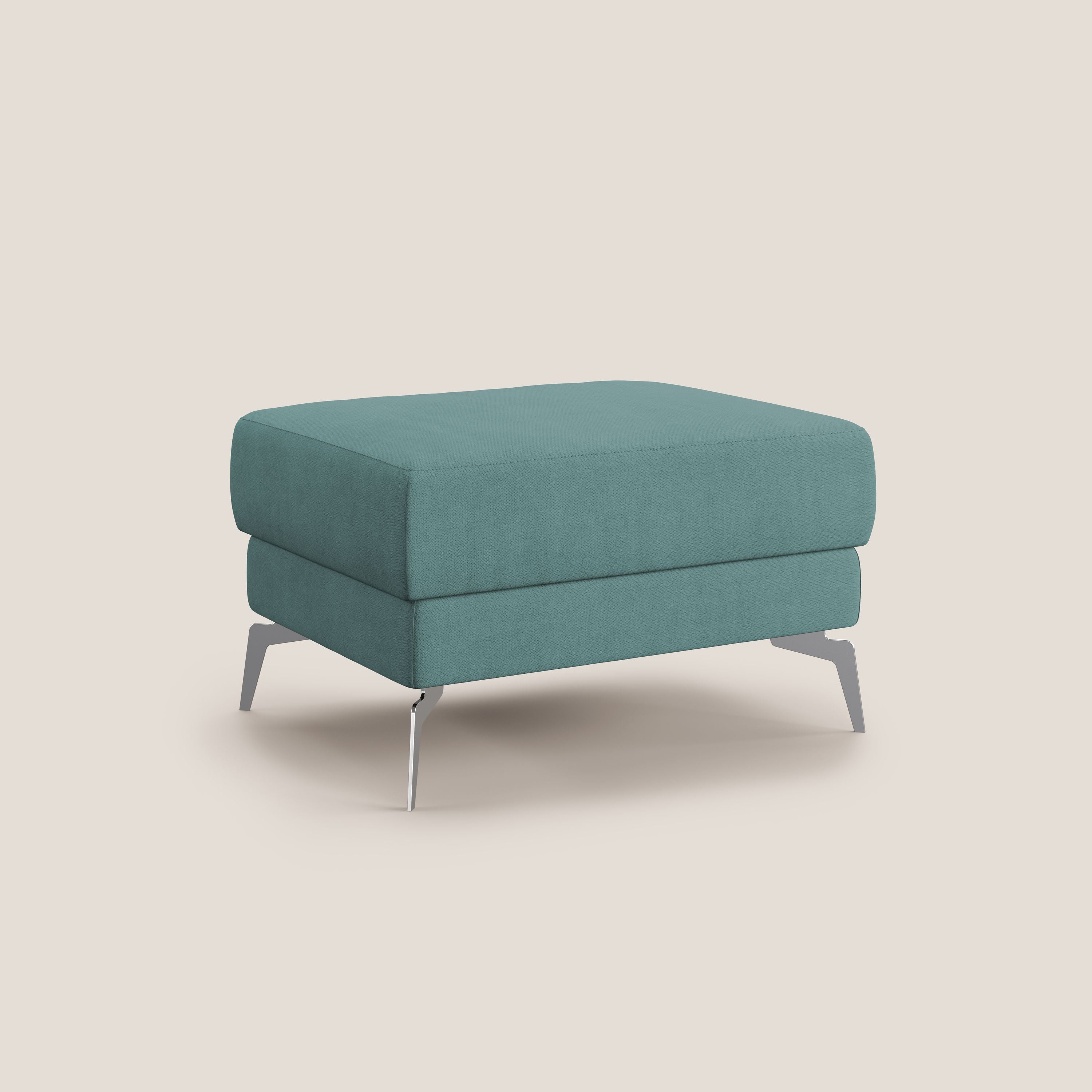 Star Pouf con piedini alti in tessuto impermeabile T02 petrolio - divani.store