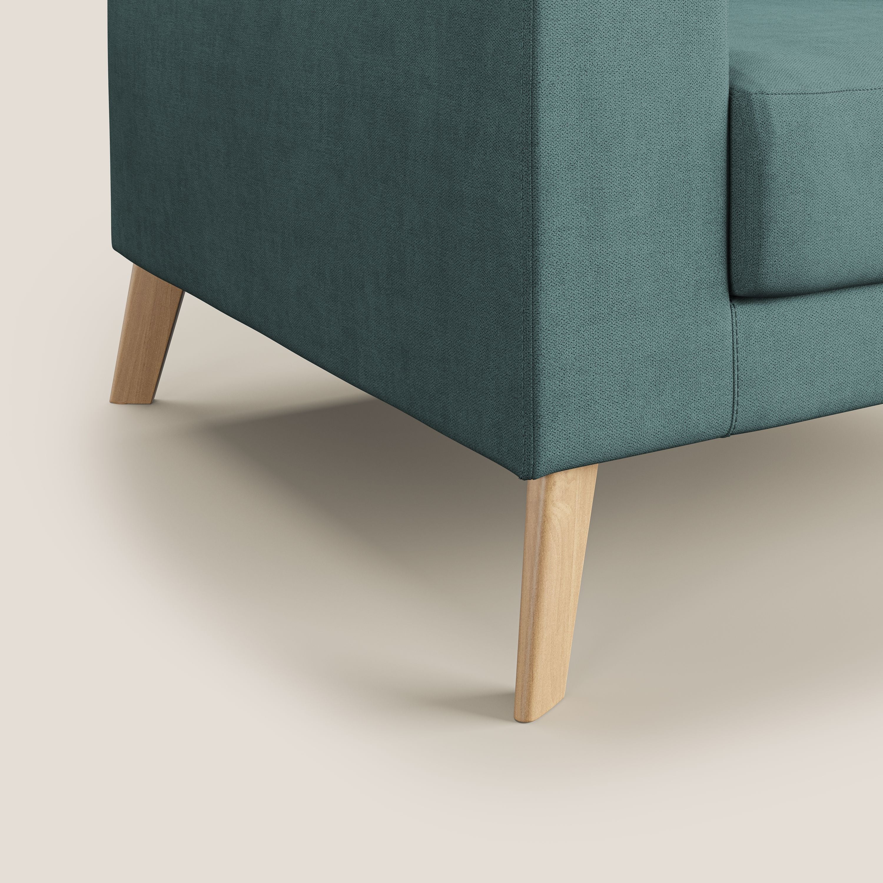 Danish poltroncina in tessuto morbido impermeabile T02 petrolio - divani.store