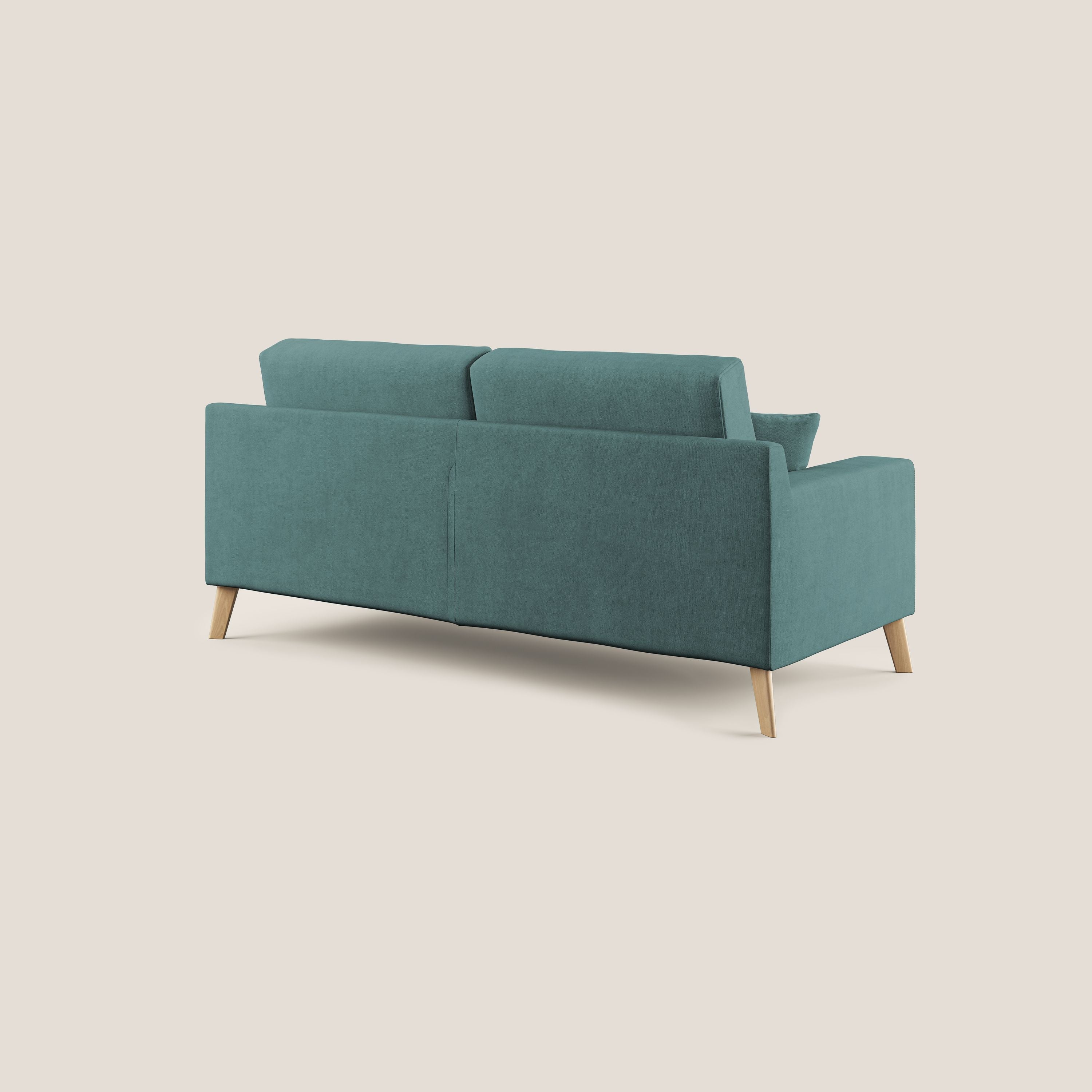 Danish divano moderno in tessuto morbido impermeabile T02 petrolio - divani.store