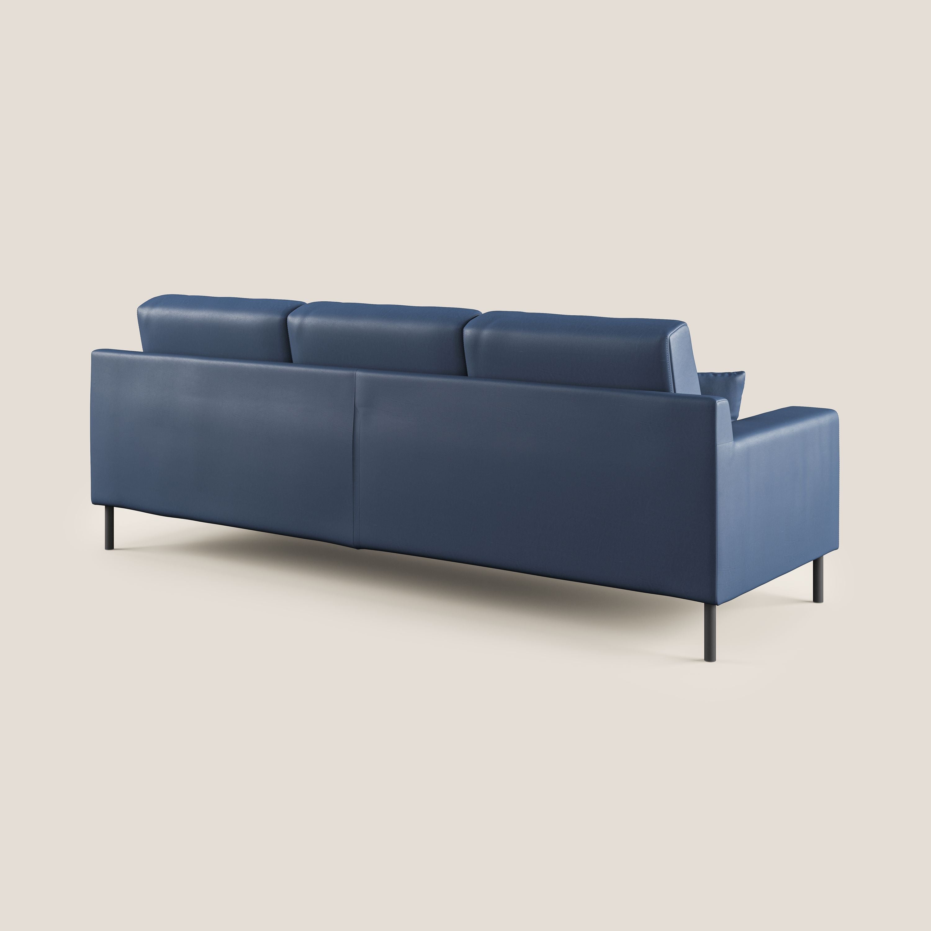 Uranio divano angolare moderno REVERSIBILE in Ecopelle impermeabile T04 blu - divani.store