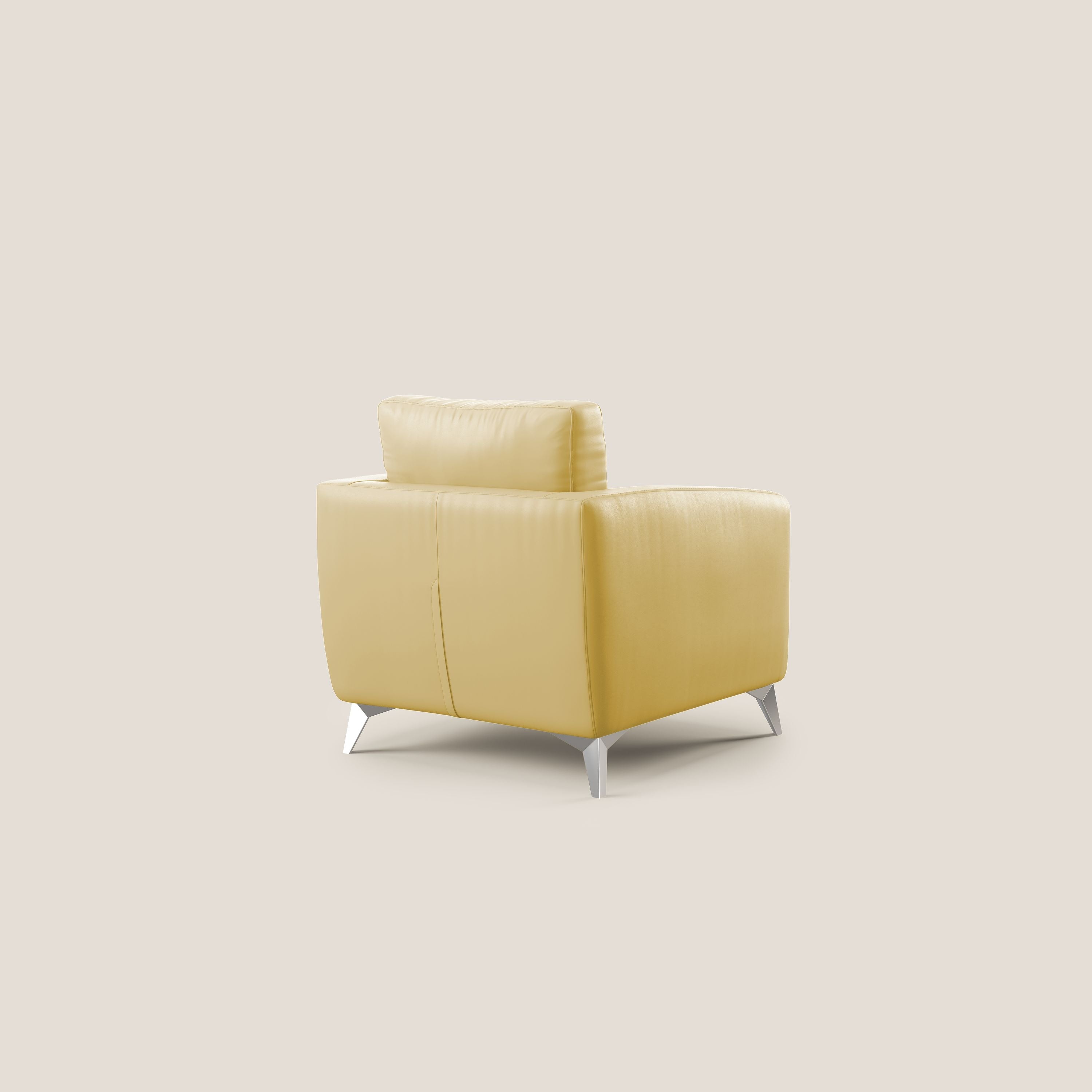 Orione Poltroncina in ecopelle moderna e impermeabile T04 giallo - divani.store