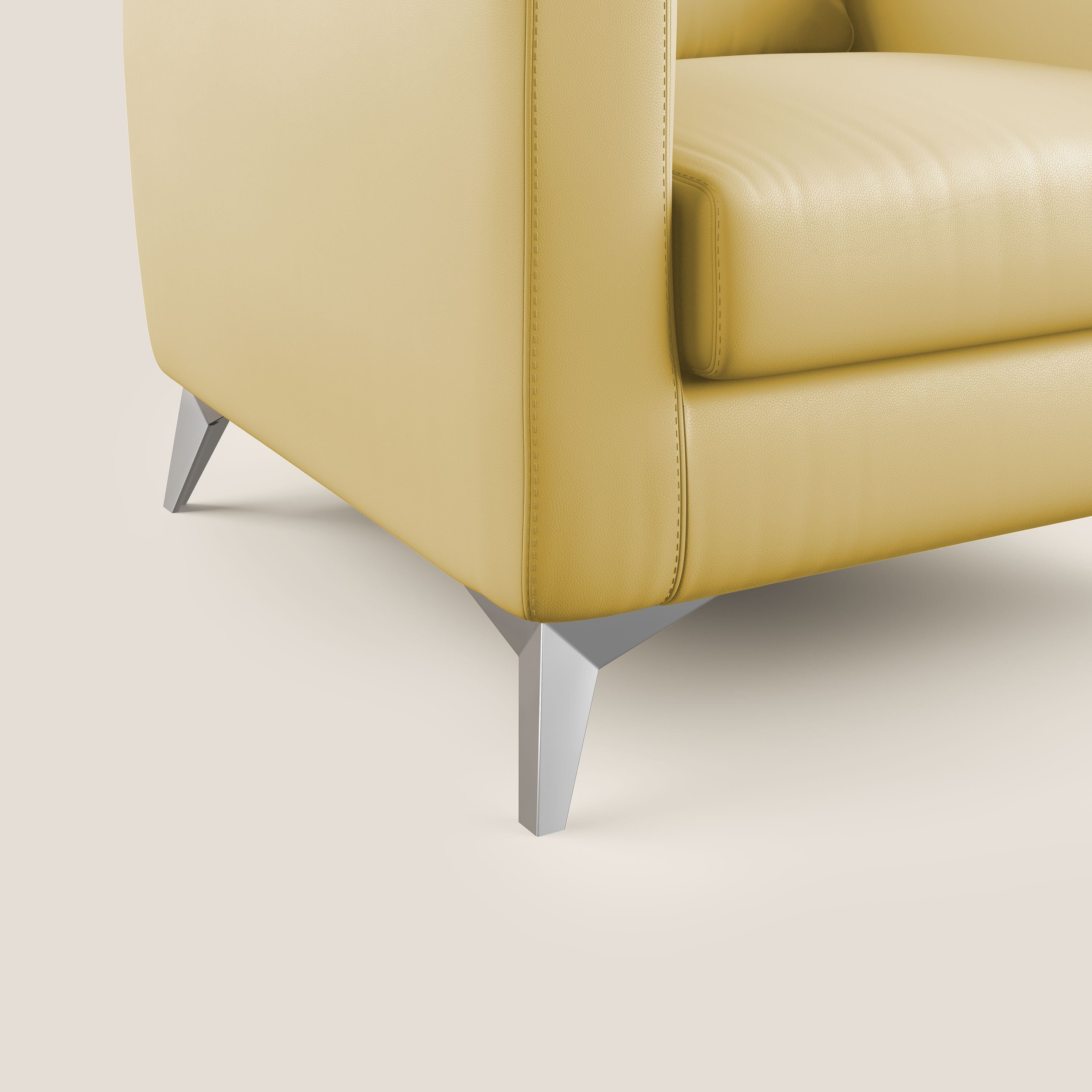 Orione Poltroncina in ecopelle moderna e impermeabile T04 giallo - divani.store