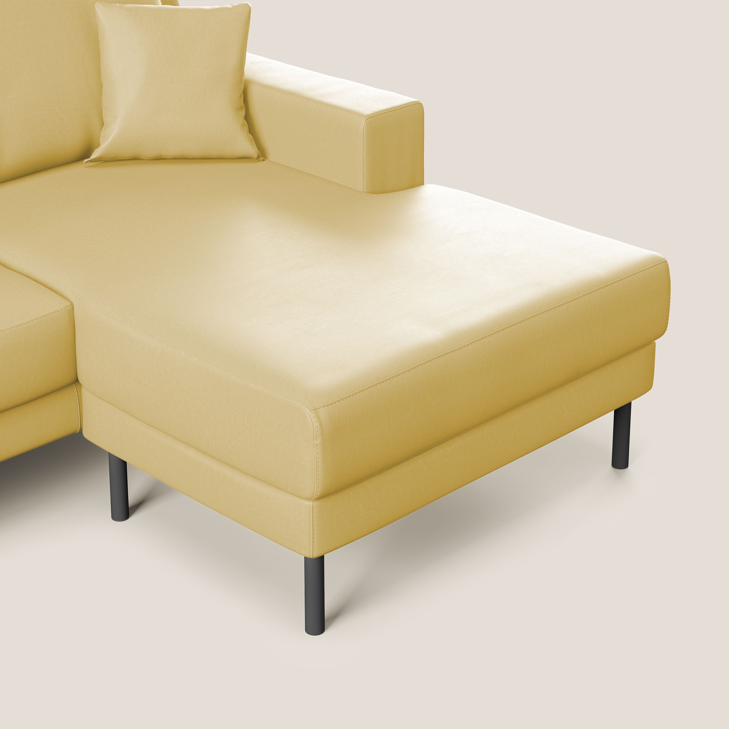 Uranio divano angolare moderno REVERSIBILE in Ecopelle impermeabile T04 giallo - divani.store