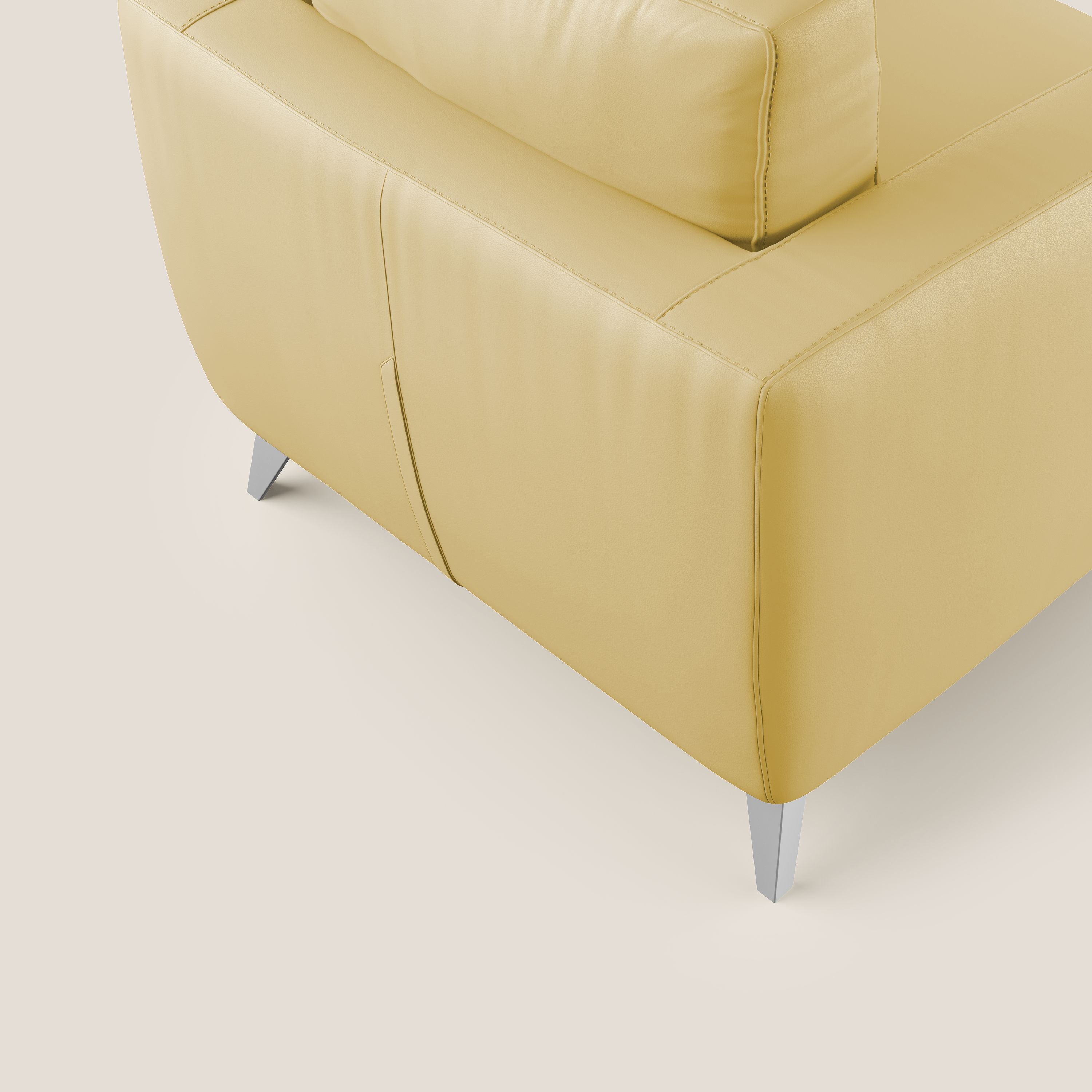 Orione Poltroncina in ecopelle moderna e impermeabile T04 giallo - divani.store