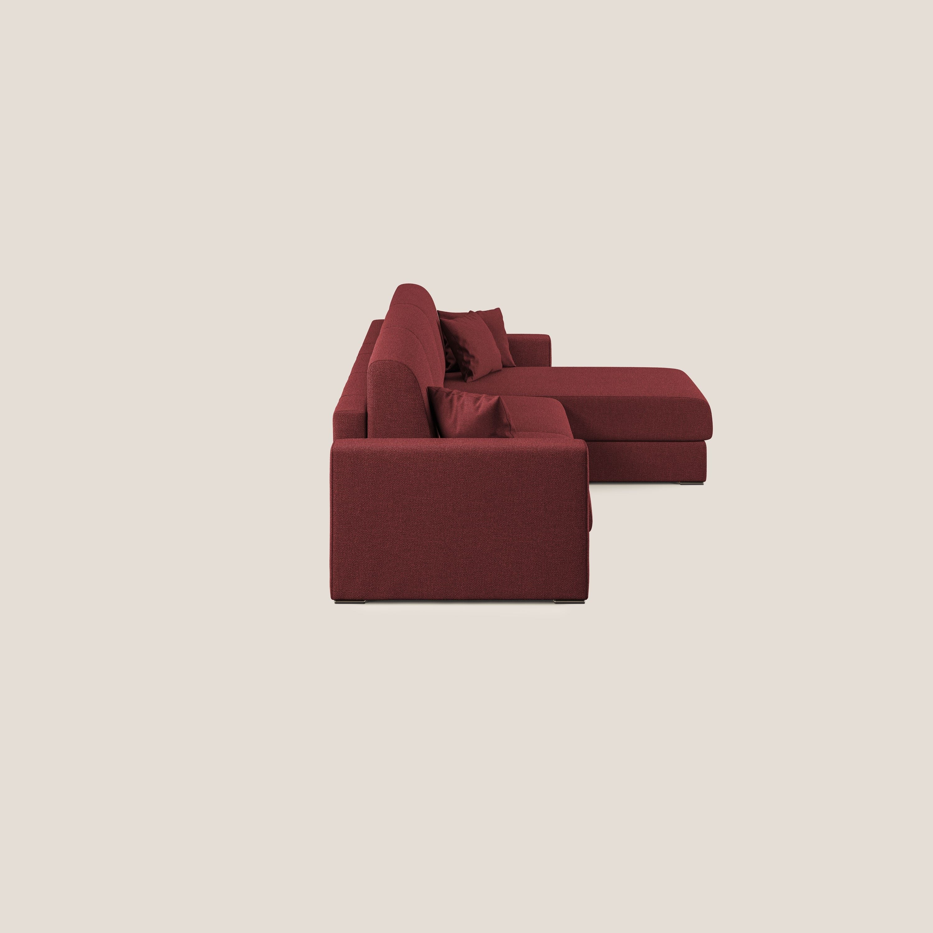 Best Divano letto angolare con penisola in tessuto smacchiabile QuickClean T08 rosso - divani.store