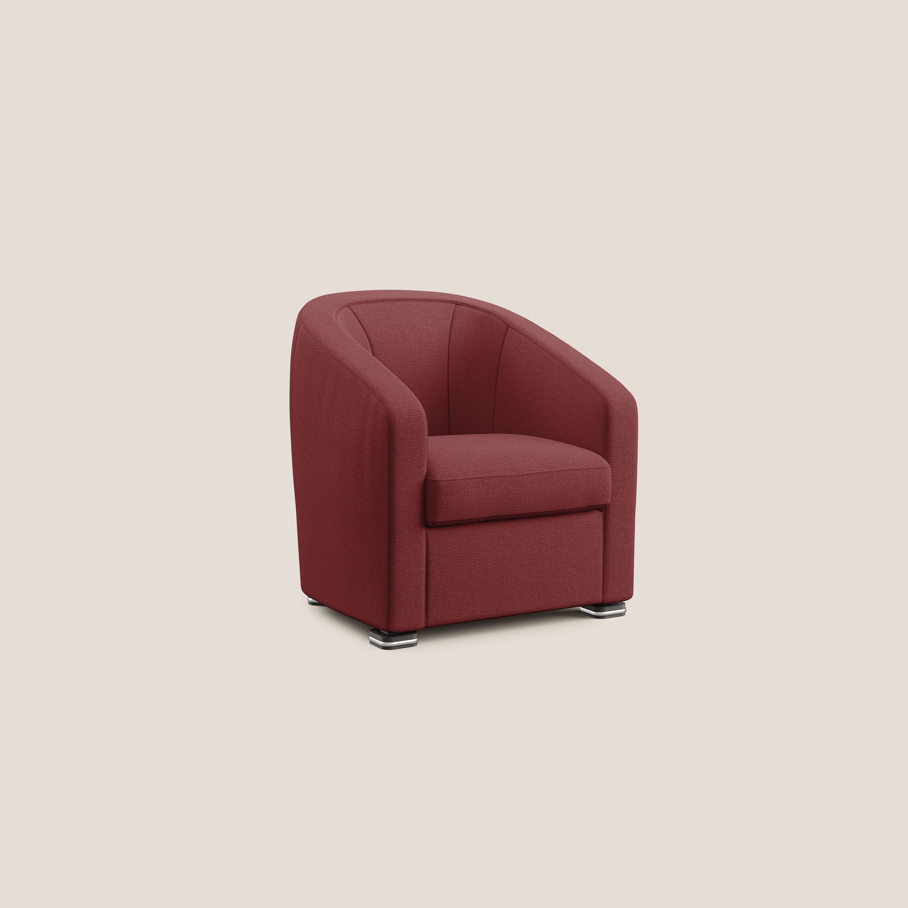 Cloe Poltroncina in tessuto smacchiabile con acqua QuickClean T08 rosso - divani.store