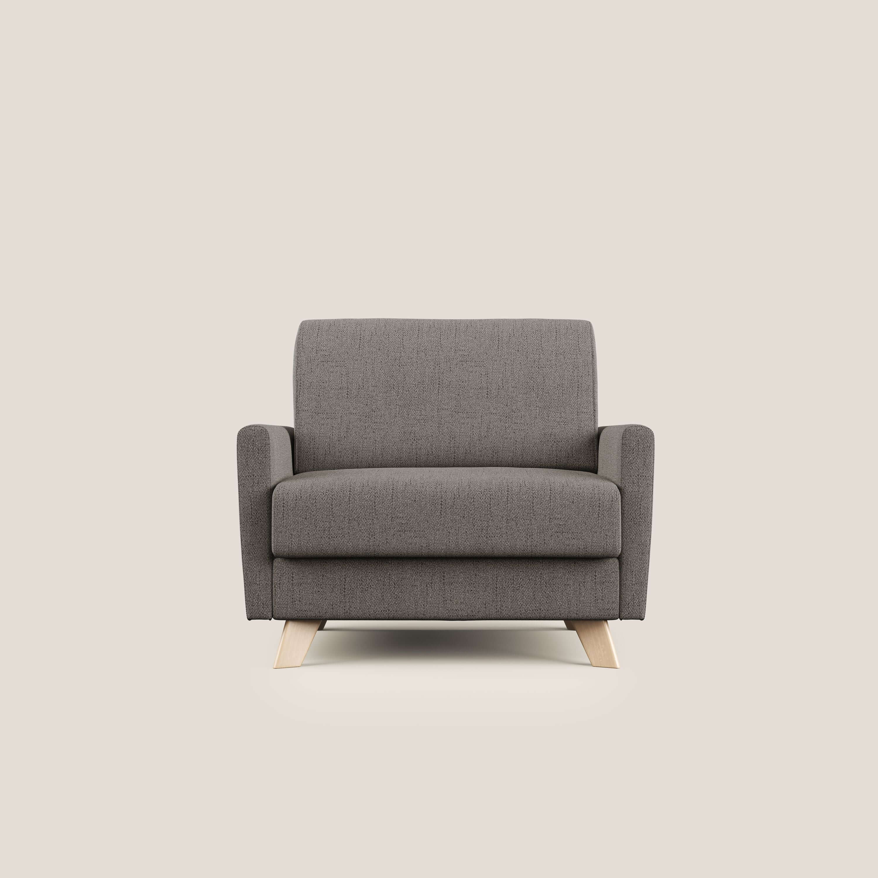 Edgar poltrona letto in tessuto felis impermeabile T03 talpa - divani.store