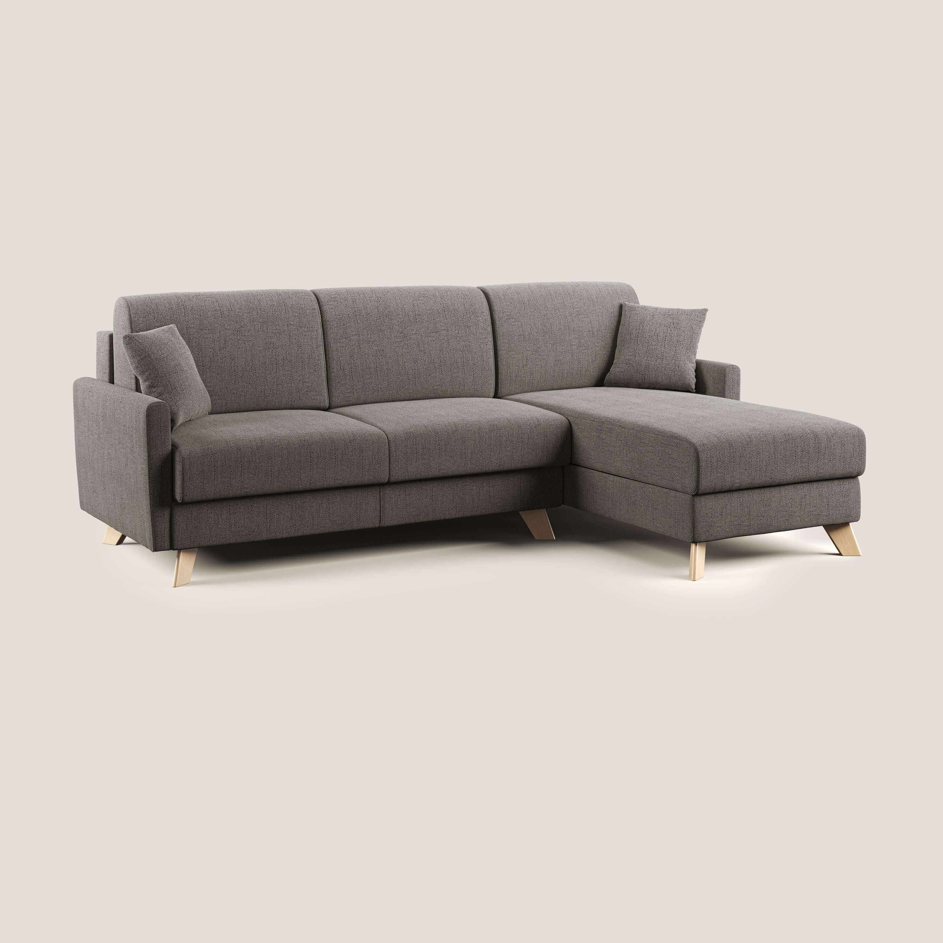 Edgar divano letto angolare in tessuto felis impermeabile T03 talpa - divani.store