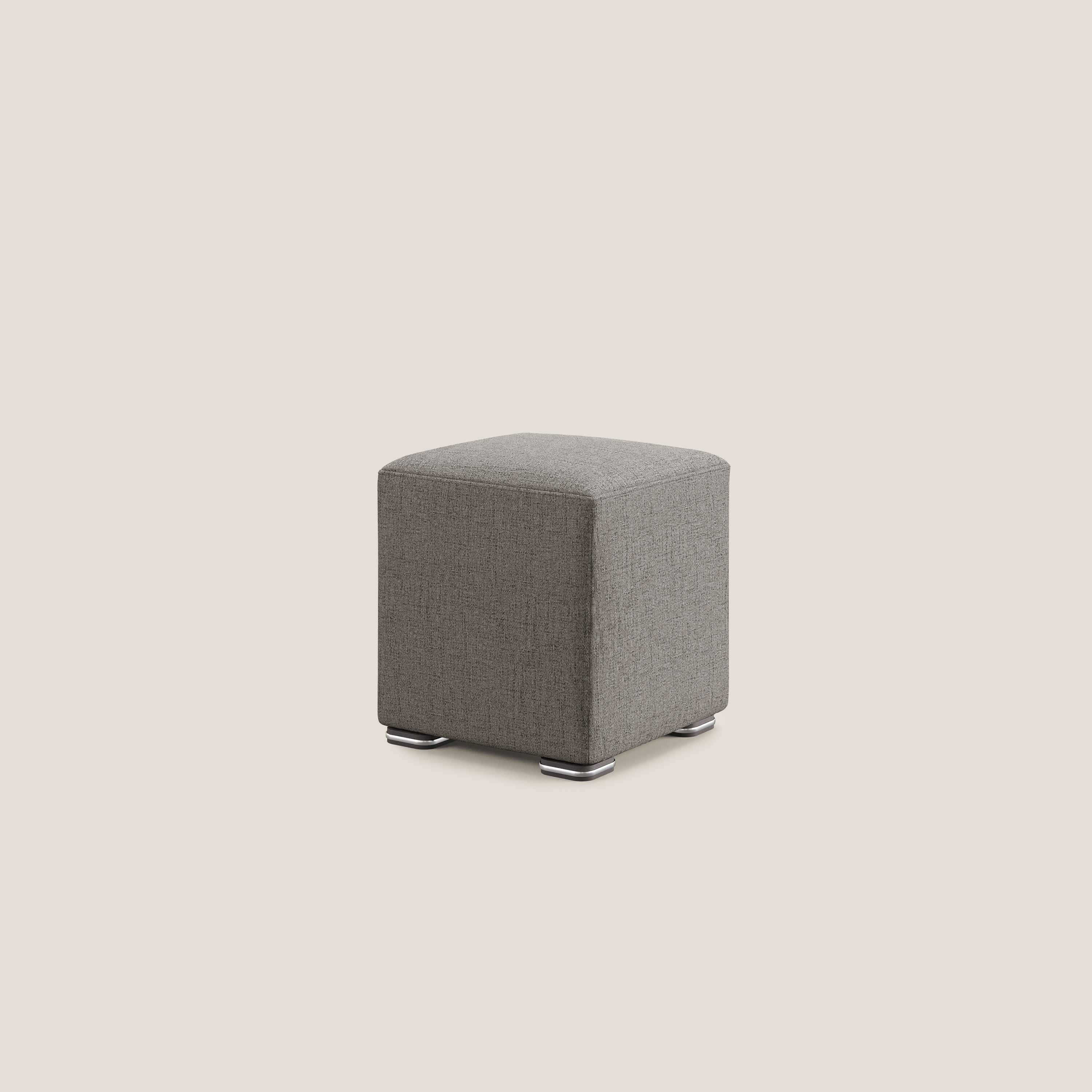 Cube pouf in tessuto morbido impermeabile T03 talpa - divani.store