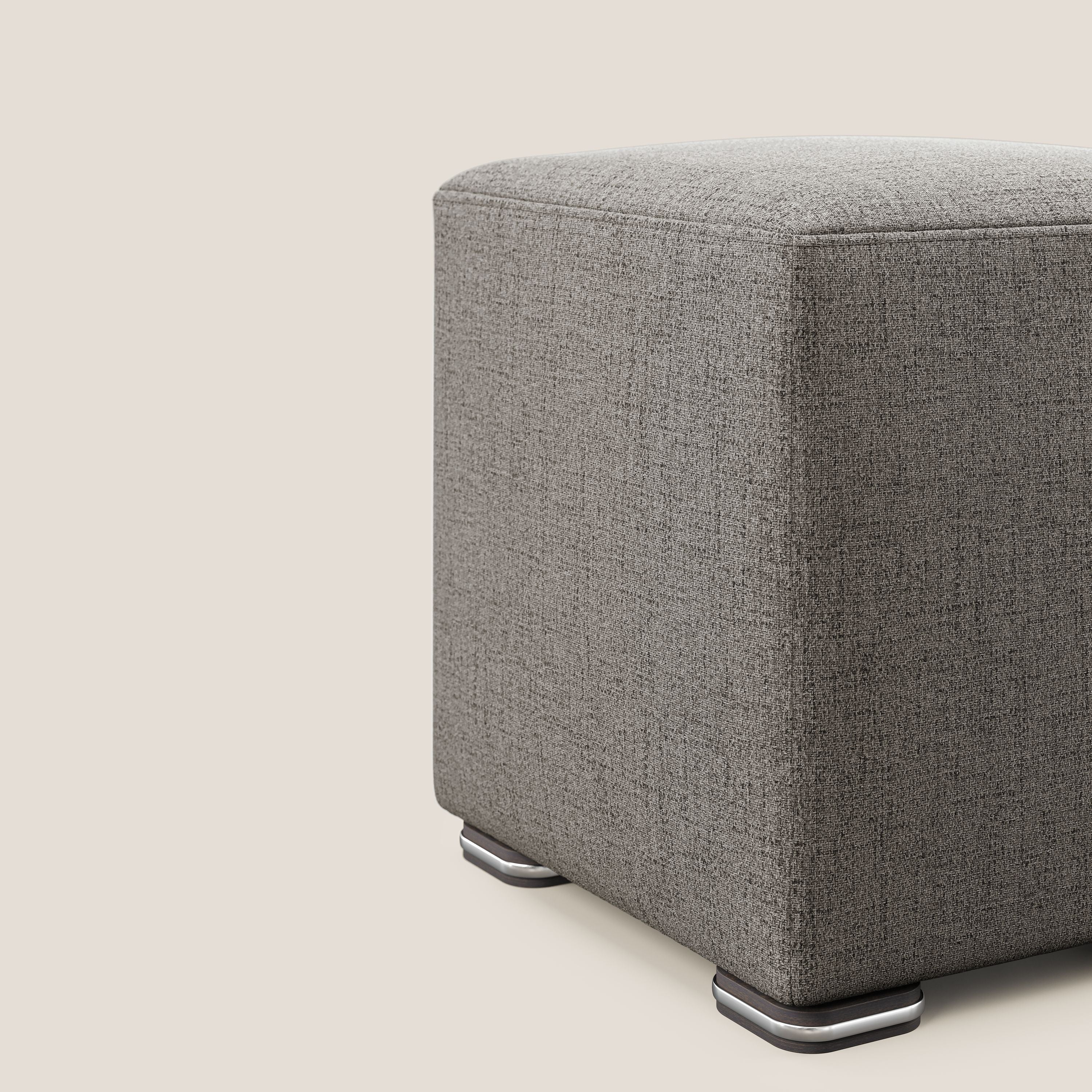 Cube pouf in tessuto morbido impermeabile T03 talpa - divani.store