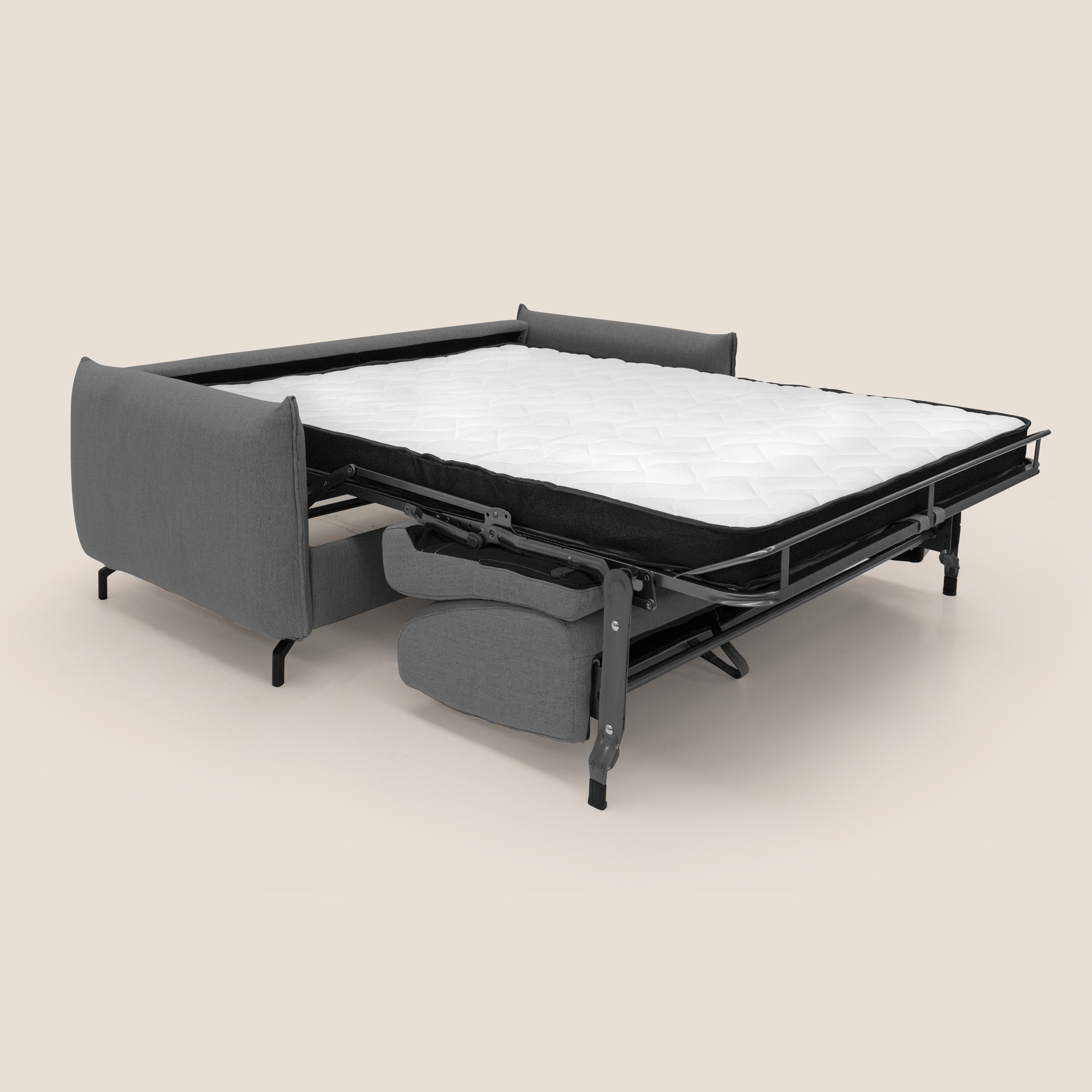 Scarlet divano letto in tessuto misto cotone impermeabile T19 antracite - divani.store