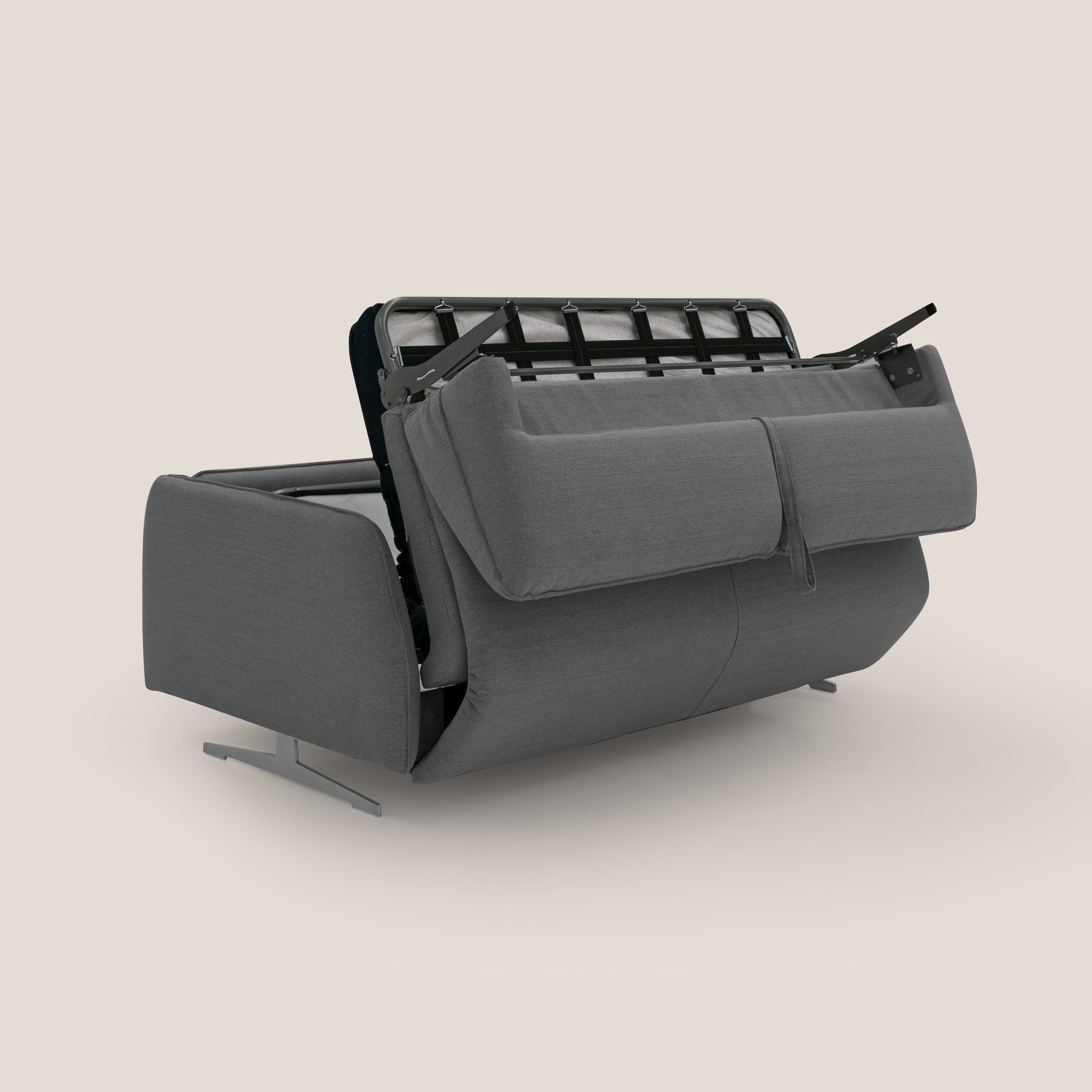 Texas Divano letto matrimoniale moderno in tessuto impermeabile T19 antracite - divani.store