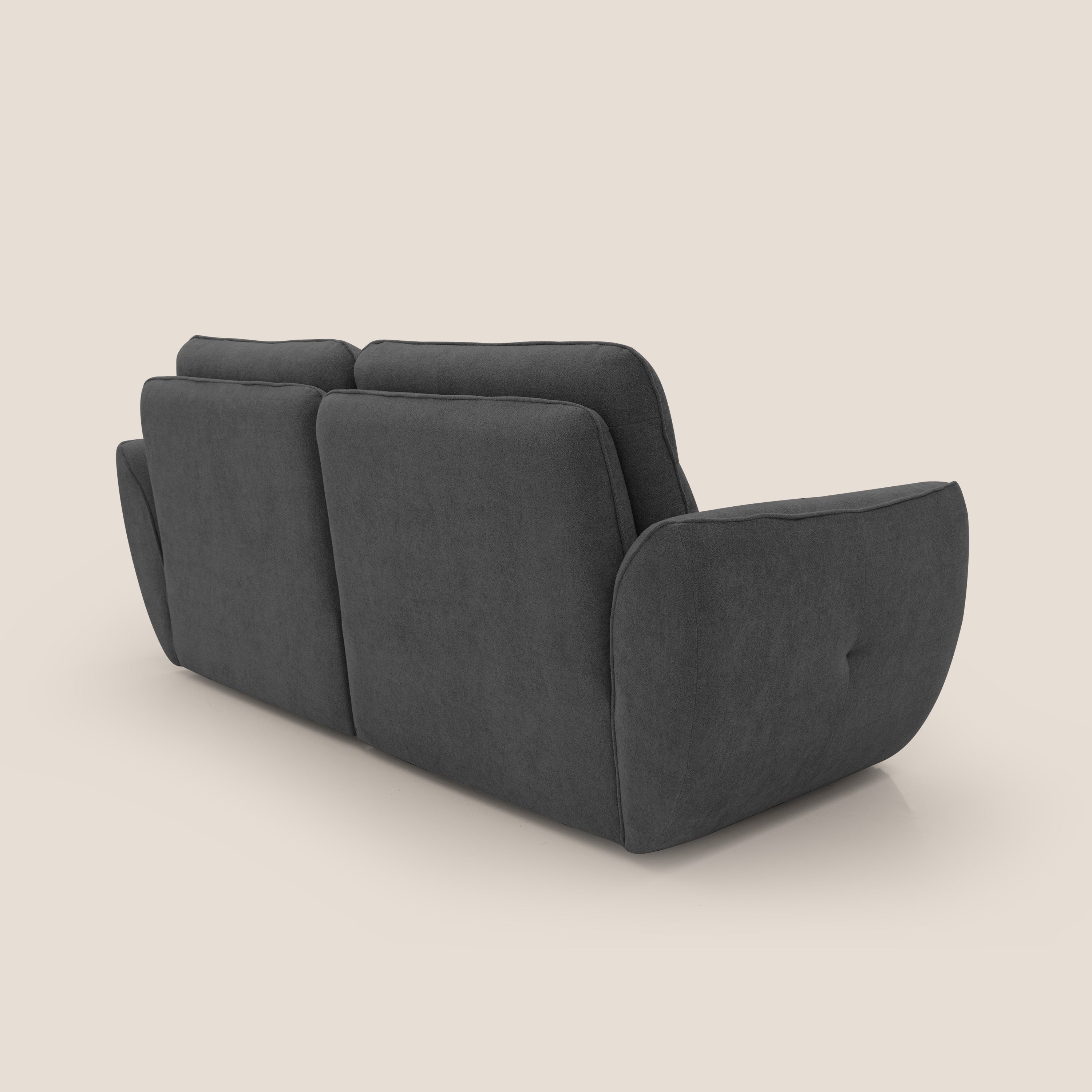 Cerbero divano 2 e 3 posti in morbido bouclé impermeabile T07 antracite - divani.store