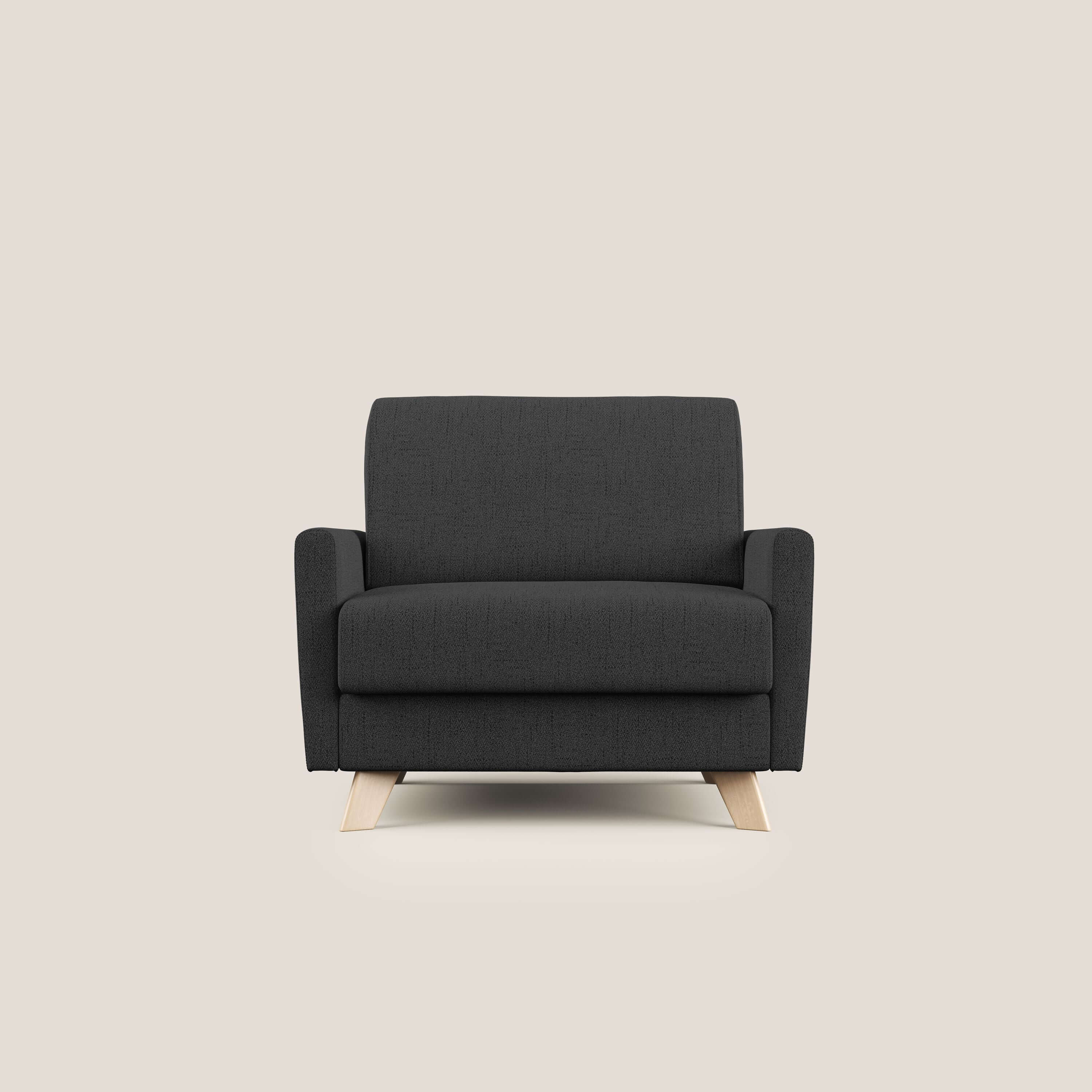 Edgar poltrona letto in tessuto felis impermeabile T03 antracite - divani.store