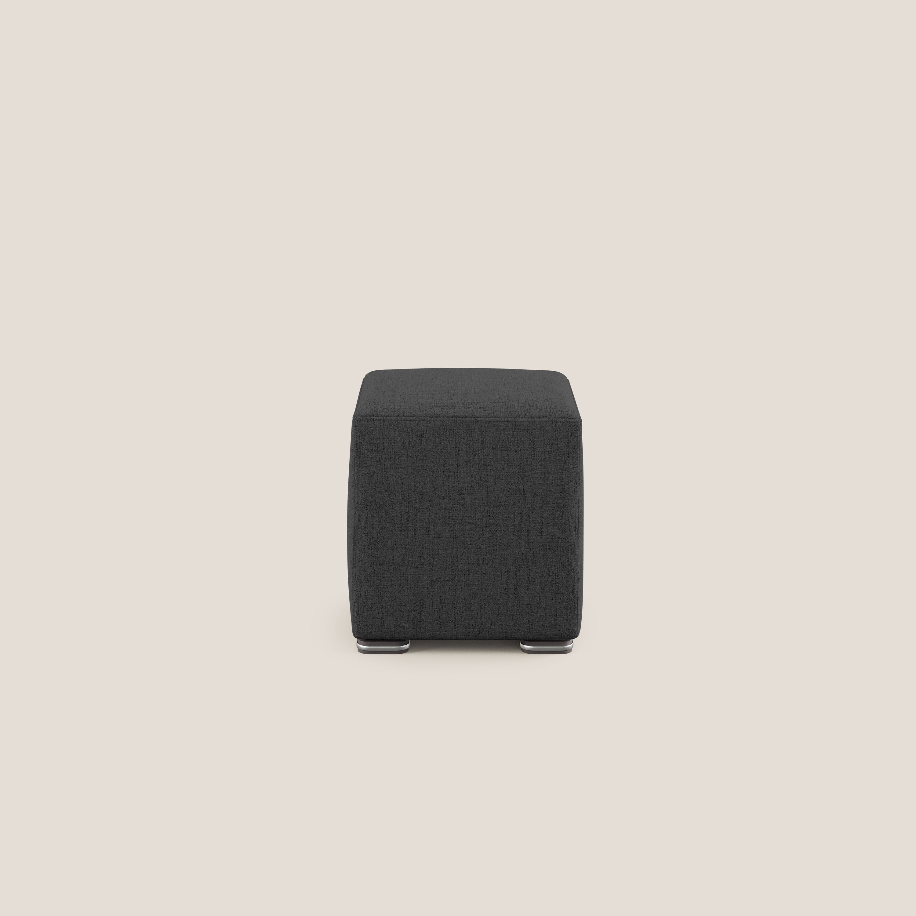 Cube pouf in tessuto morbido impermeabile T03 antracite - divani.store