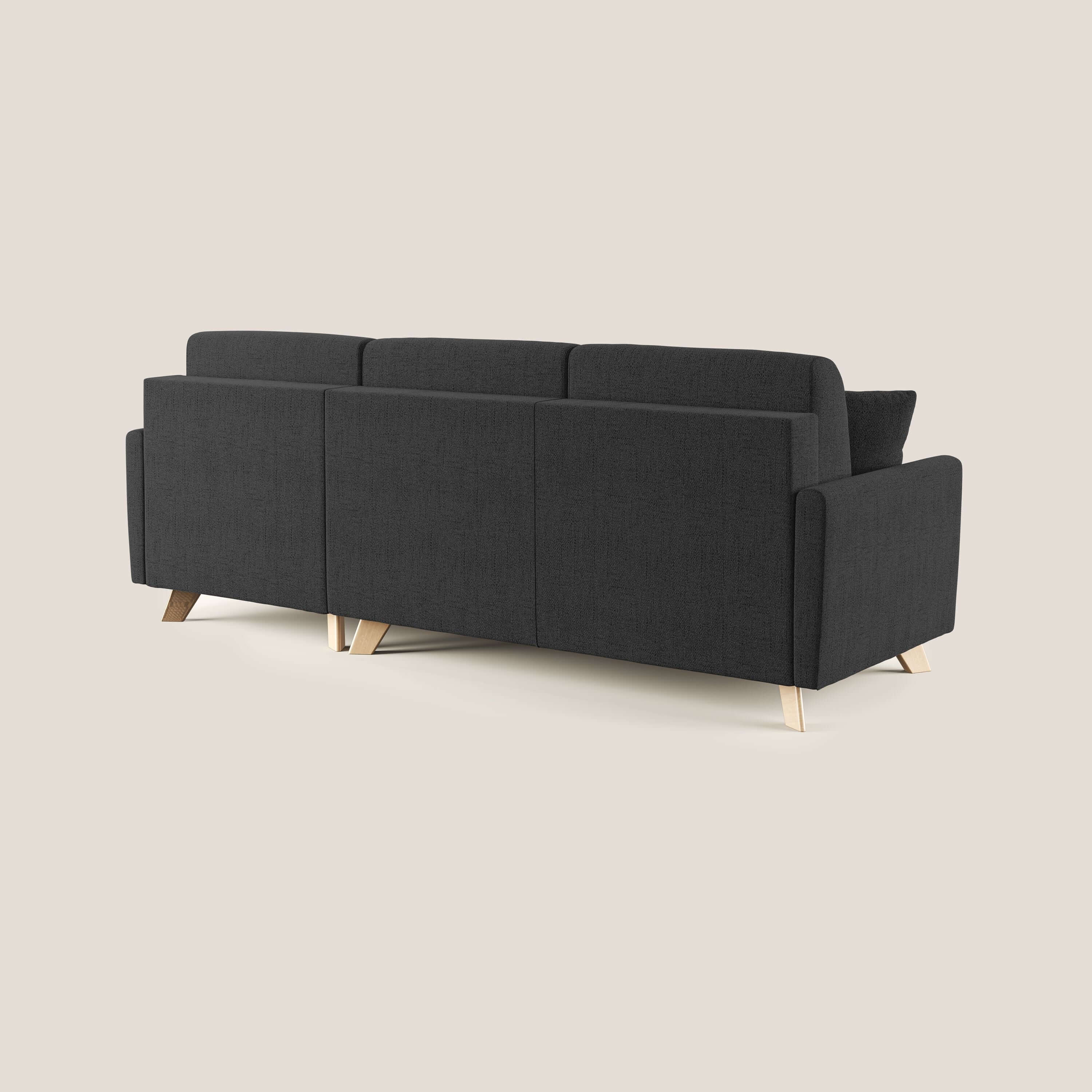 Edgar divano letto angolare in tessuto felis impermeabile T03 antracite - divani.store
