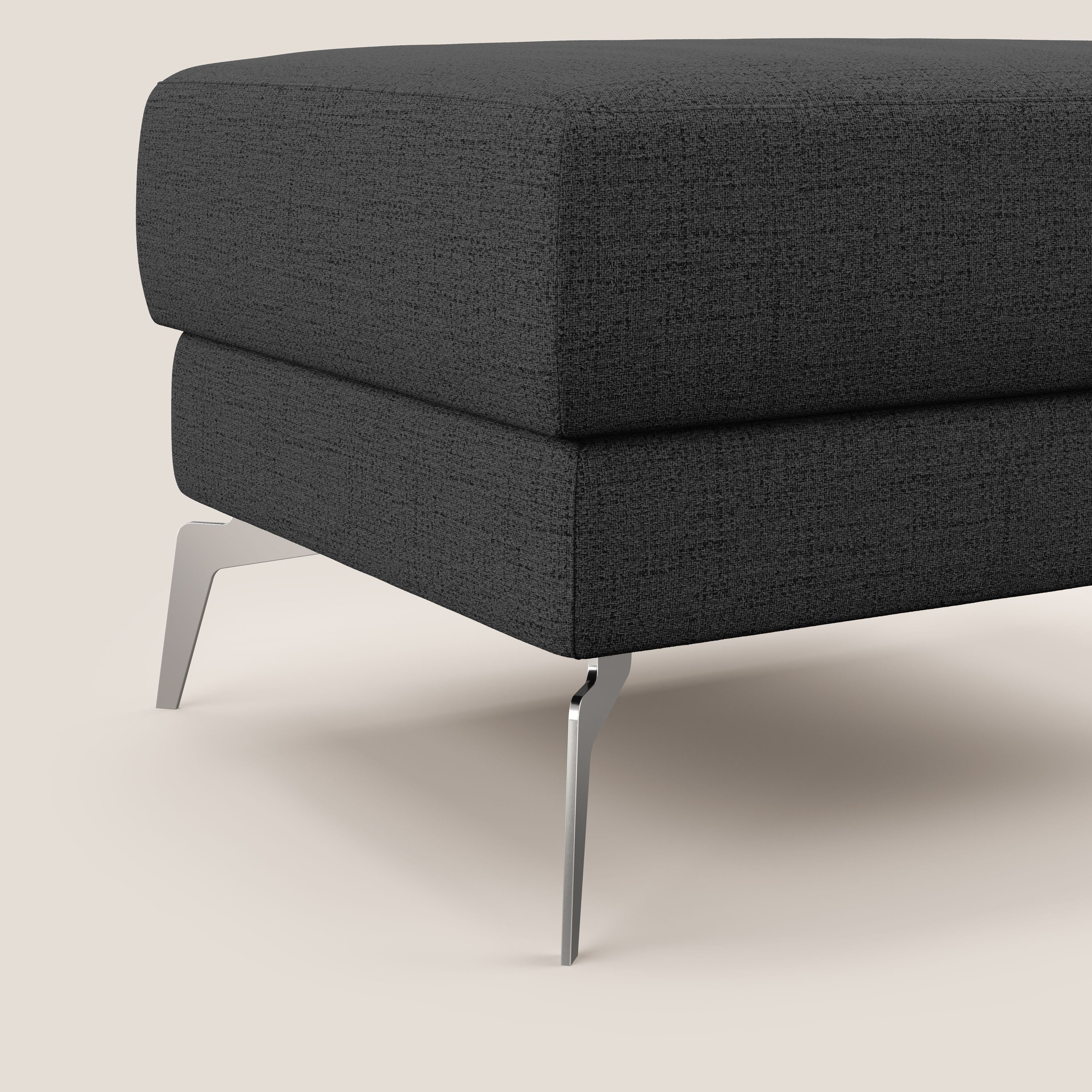 Star Pouf con piedini alti in tessuto impermeabile fiammato T03 antracite - divani.store