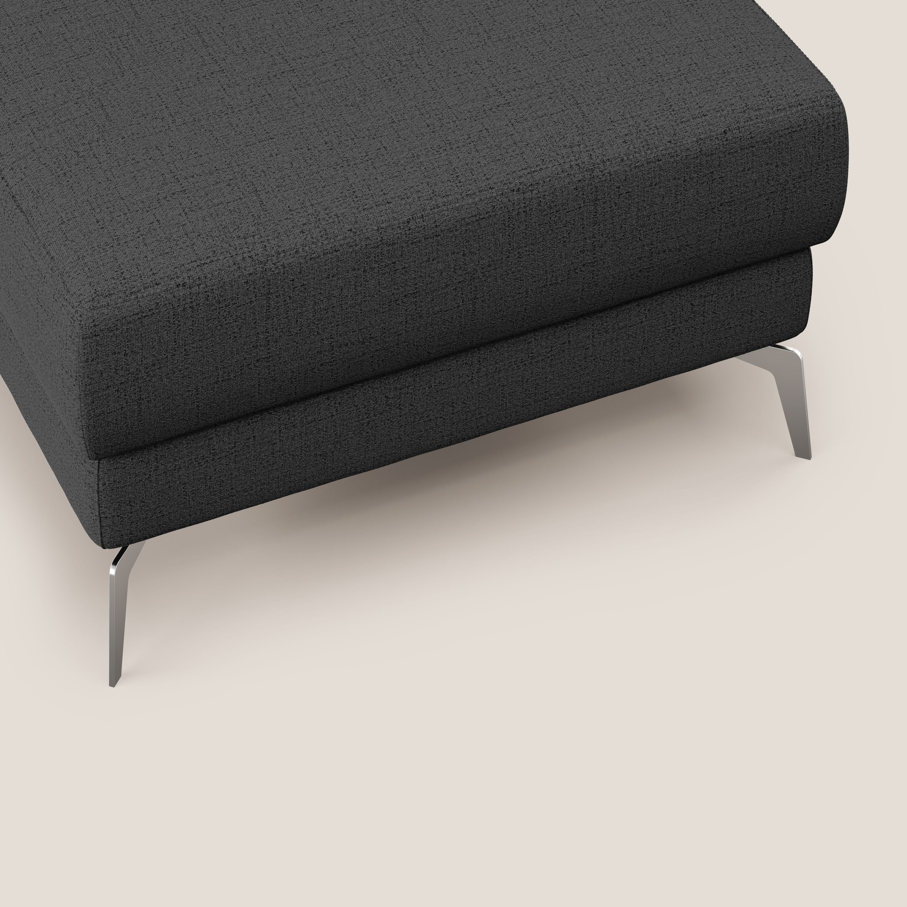 Star Pouf con piedini alti in tessuto impermeabile fiammato T03 antracite - divani.store