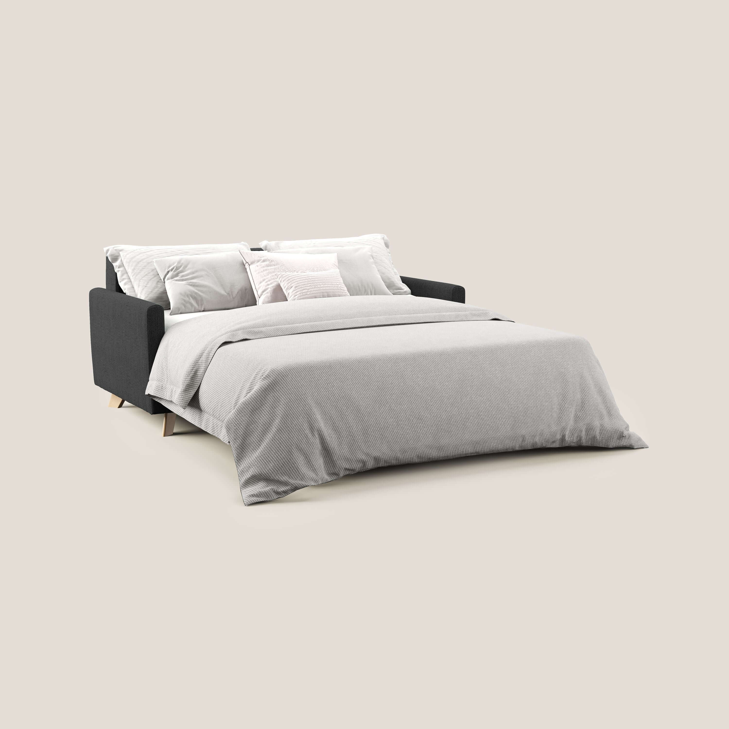 Edgar divano letto matrimoniale in tessuto felis impermeabile T03 antracite - divani.store