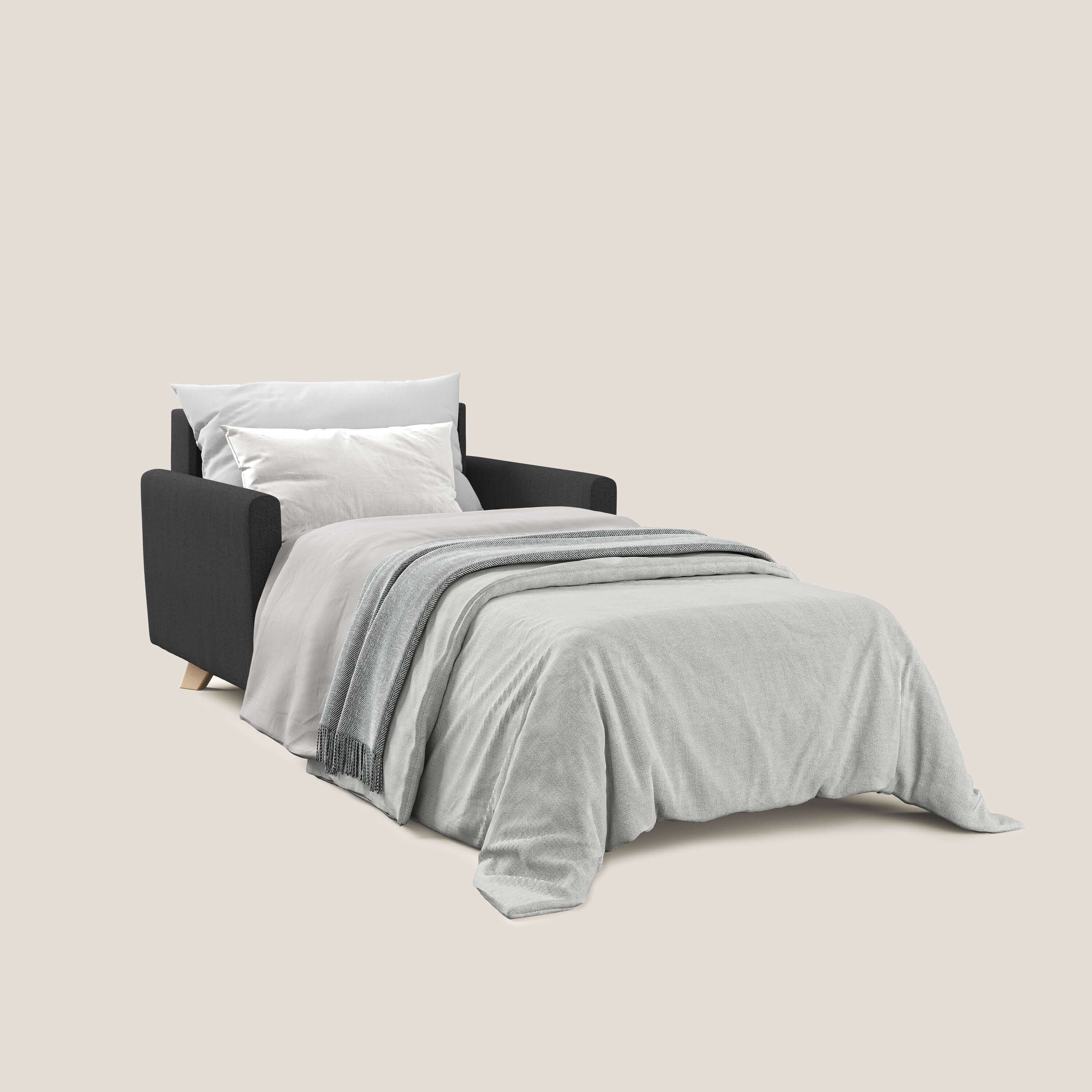 Edgar poltrona letto in tessuto felis impermeabile T03 antracite - divani.store