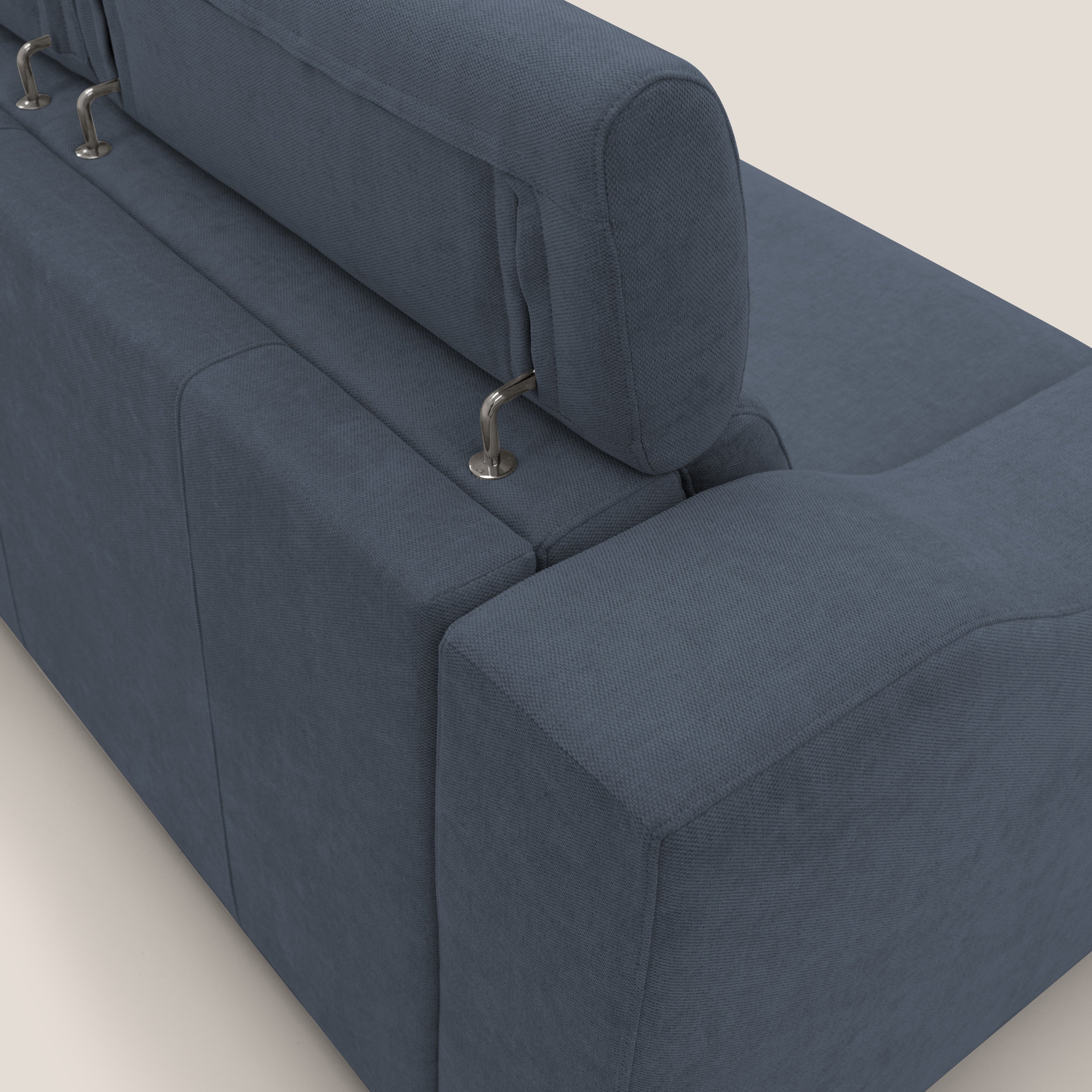 Bomber divano letto matrimoniale con poggiatesta in tessuto impermeabile T14 - divani.store