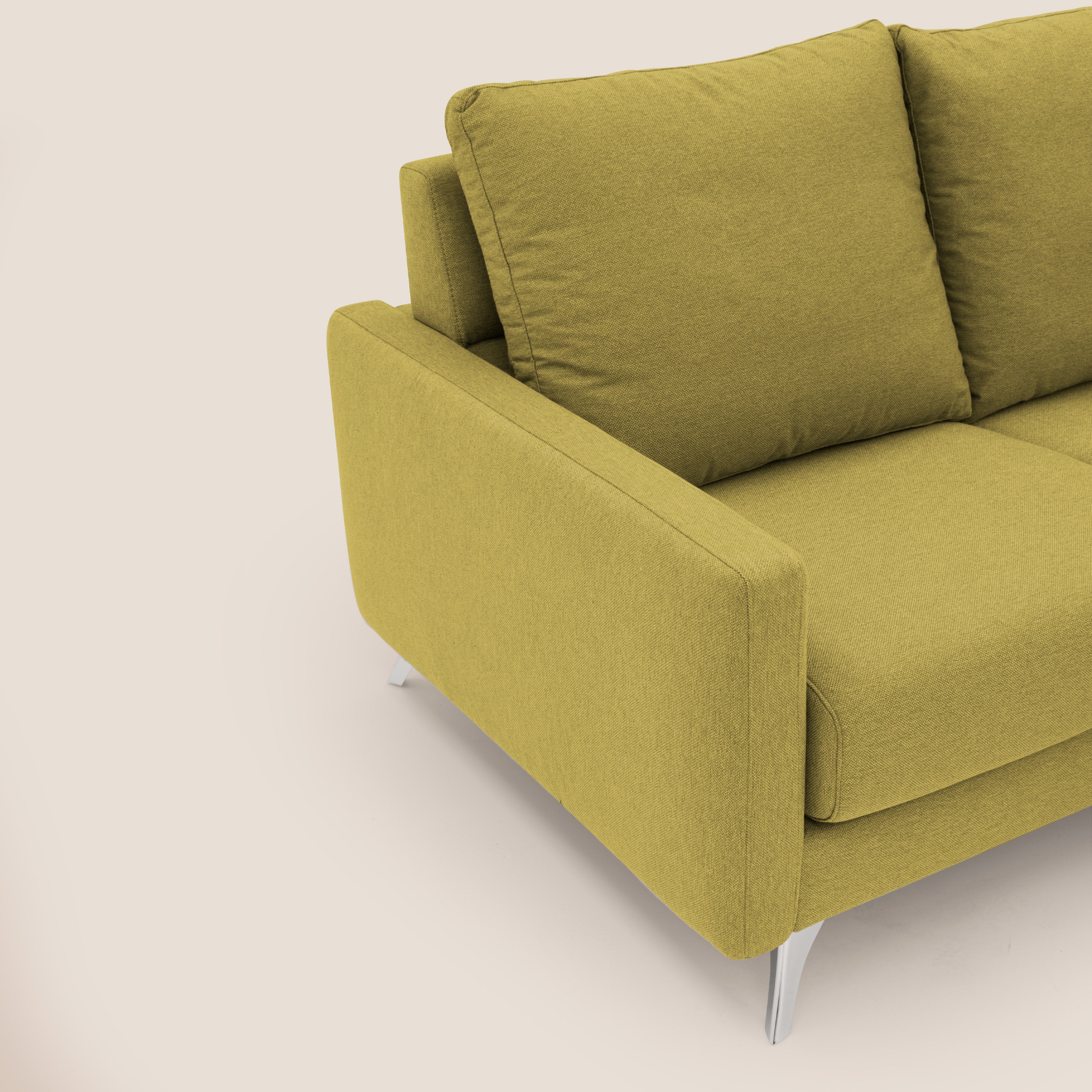 Klimt divano con sedute allungabili e schienali in piuma d'oca in tessuto smacchiabile T05 giallo - divani.store