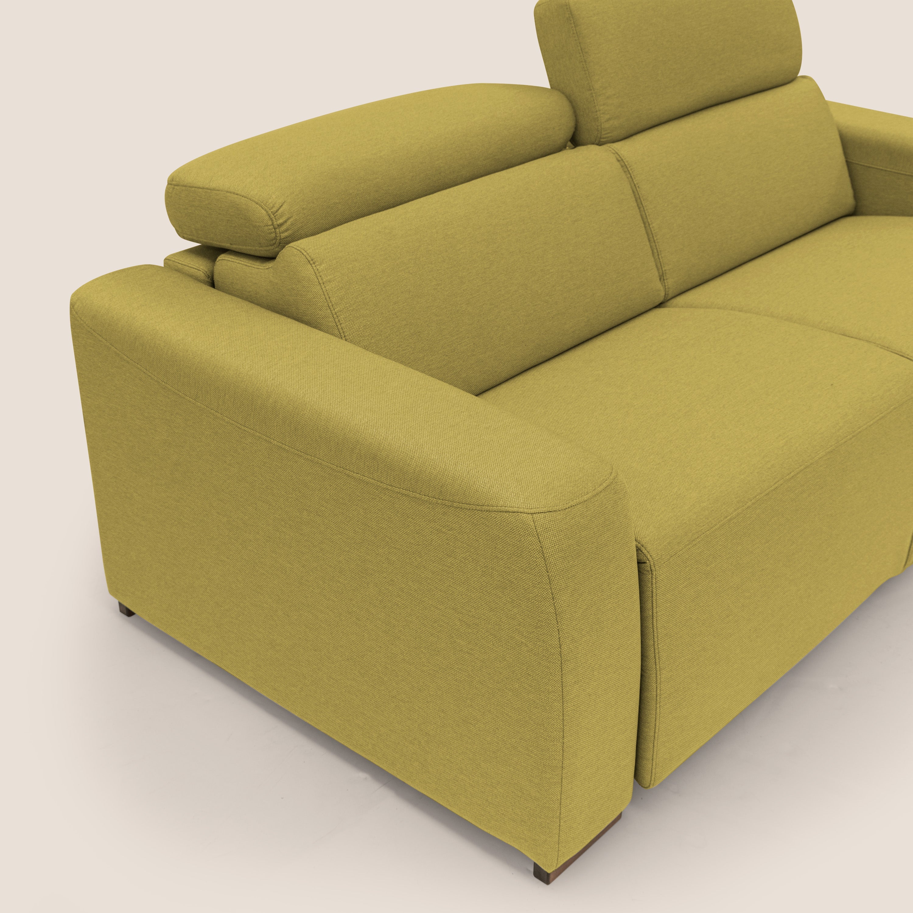 Poseidon divano letto + relax elettrico in tessuto smacchiabile impermeabile T05 giallo - divani.store