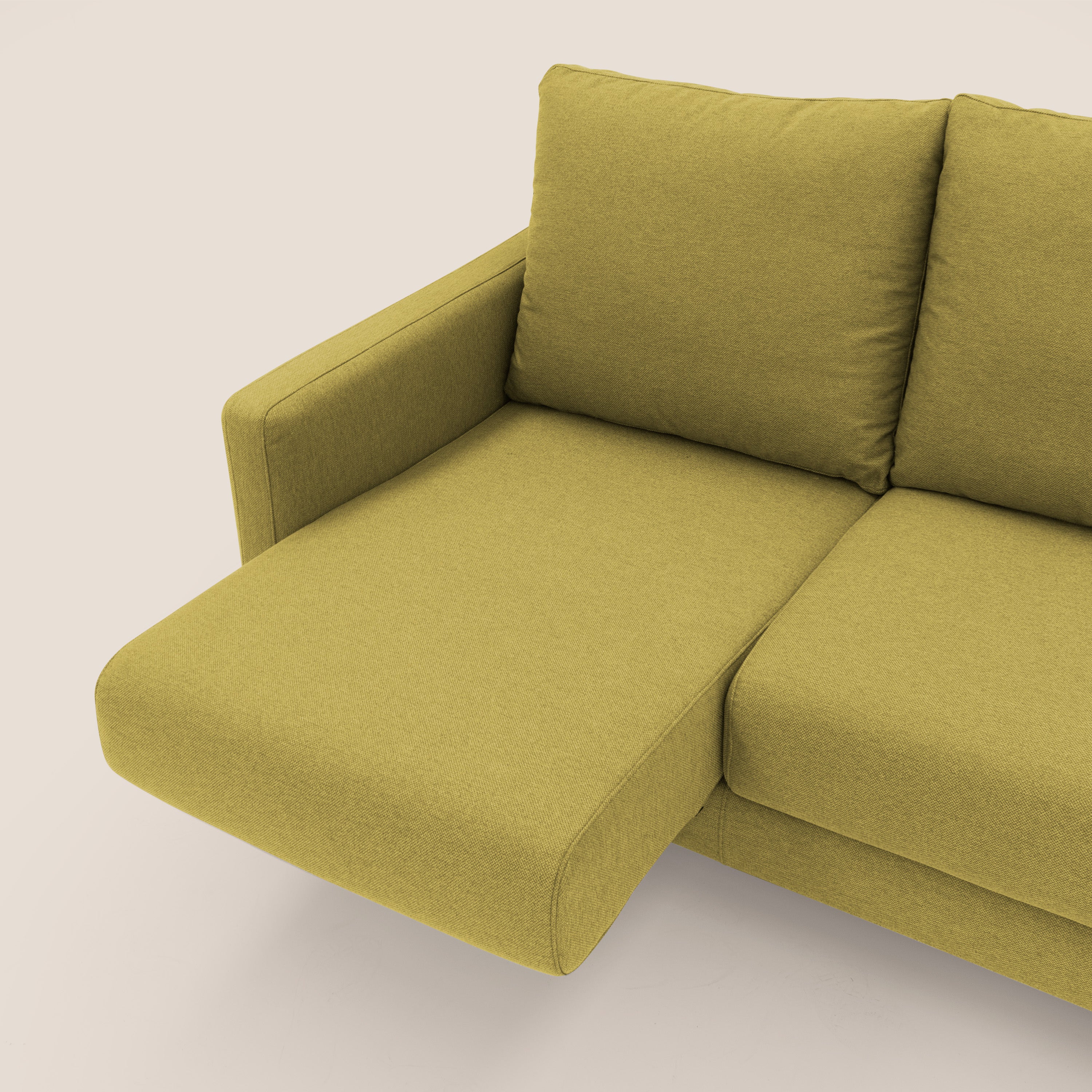 Klimt Divano angolare con sedute scorrevoli in tessuto morbido smacchiabile T05 giallo - divani.store