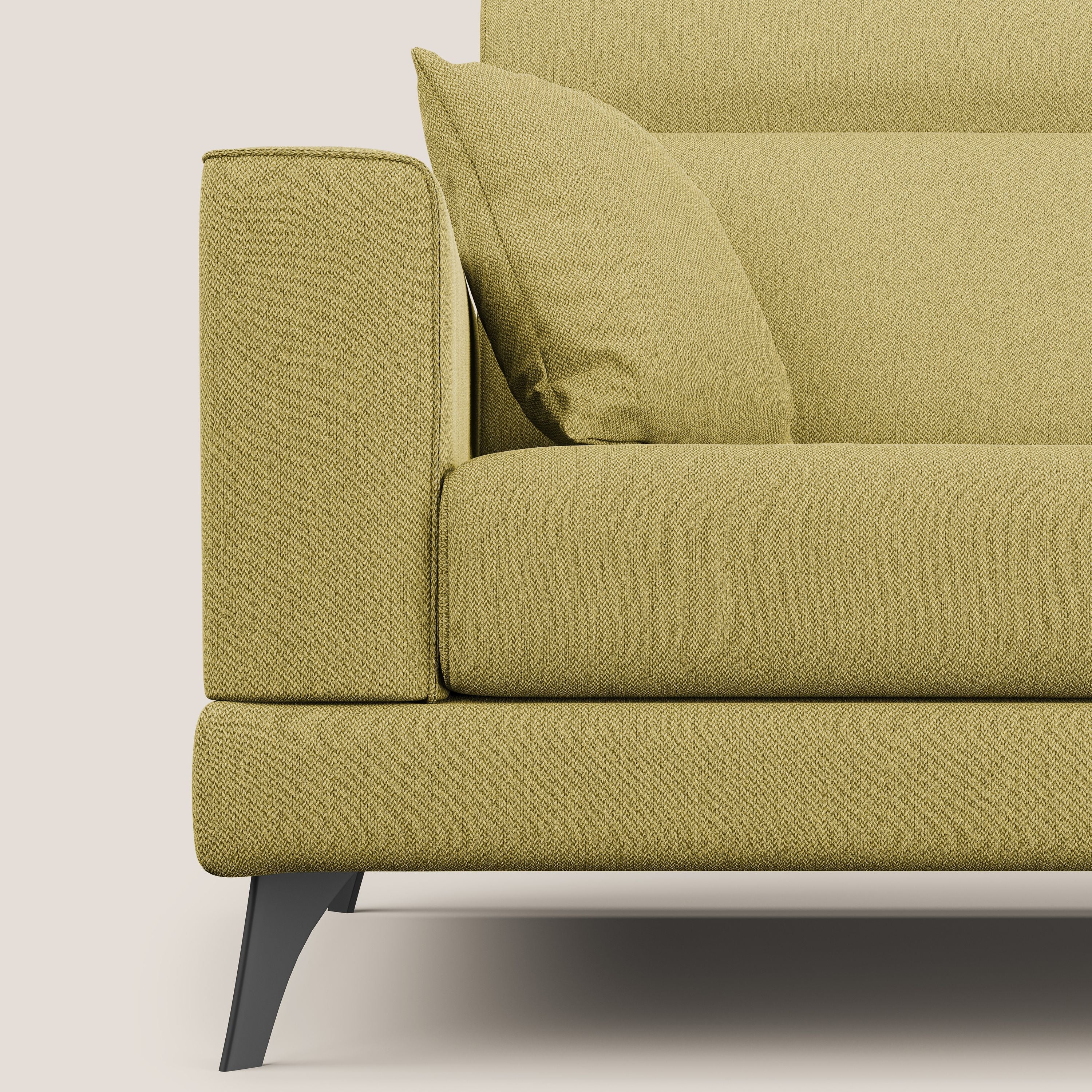 Slide Divano con schienali traslanti e poggiatesta in tessuto smacchiabile T05 giallo - divani.store