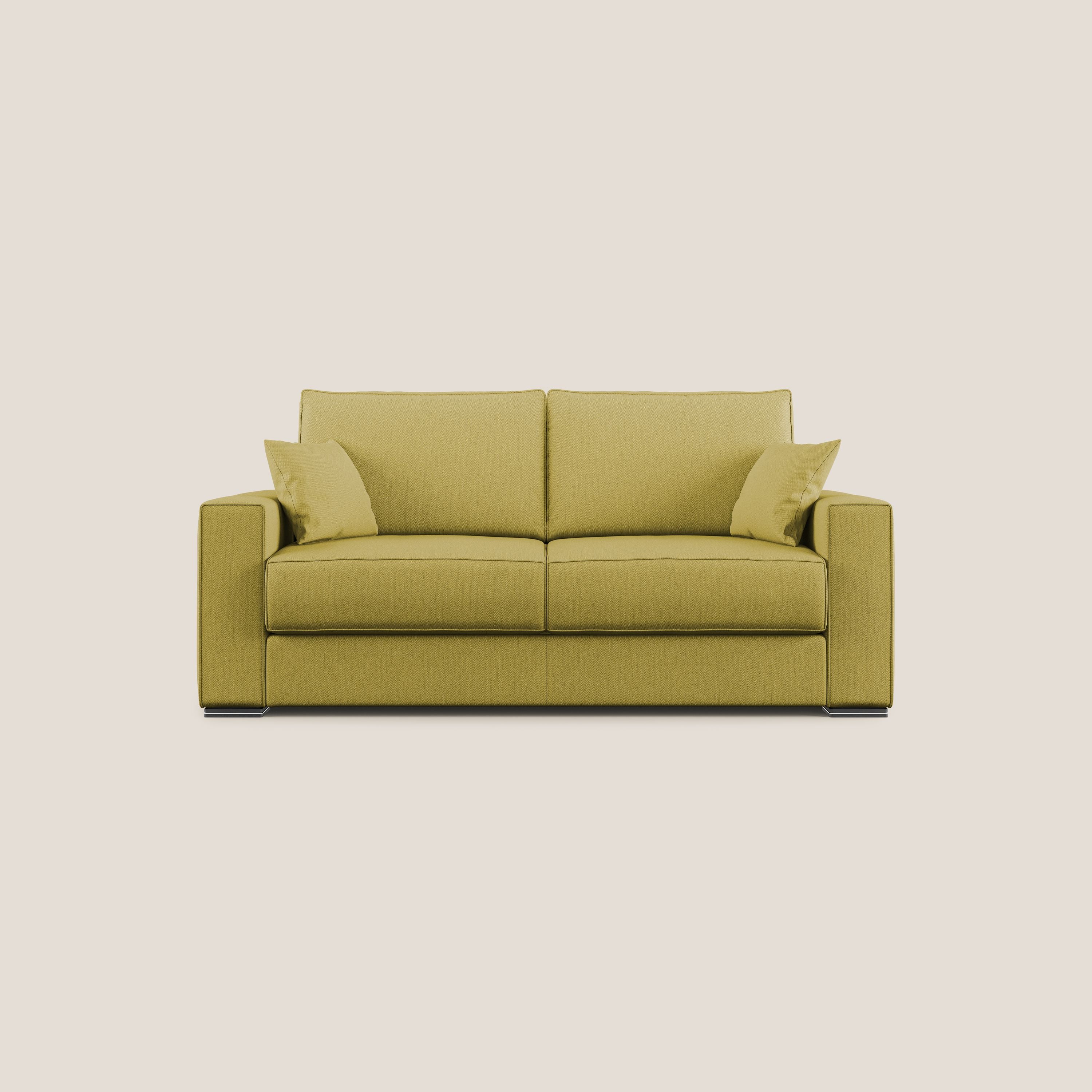 Dream Divano letto moderno dai morbidi cuscini in tessuto smacchiabile T05 giallo - divani.store