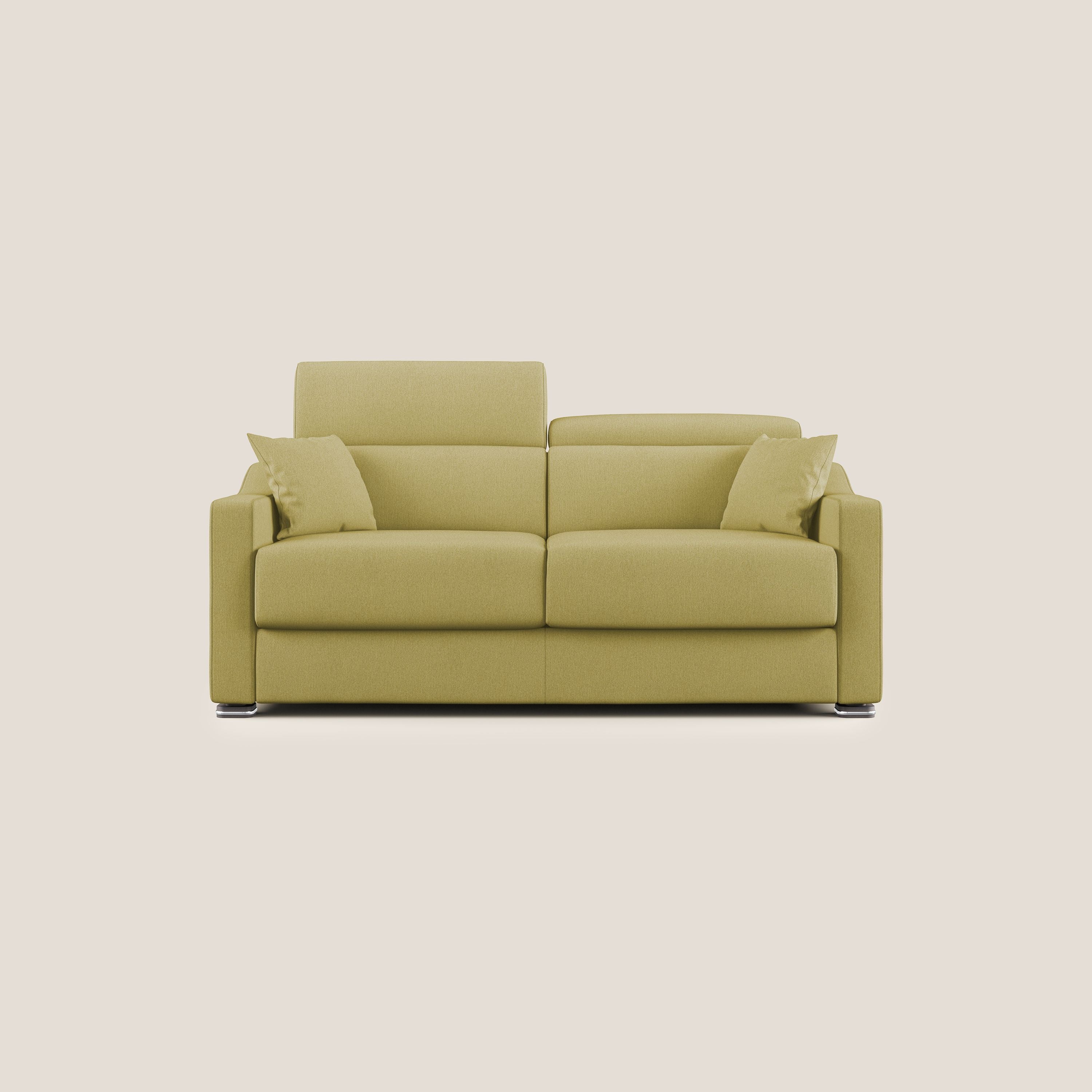 Amber divano letto matrimoniale in tessuto smacchiabile T05 giallo - divani.store